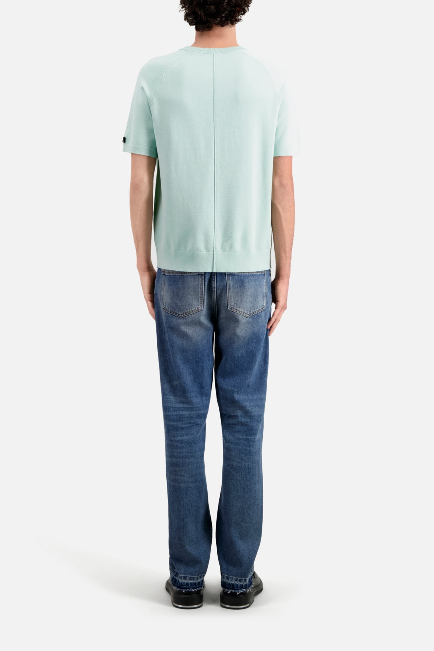 SHORT-SLEEVED SWEATER WITH TUNISIAN COLLAR OCEAN 3