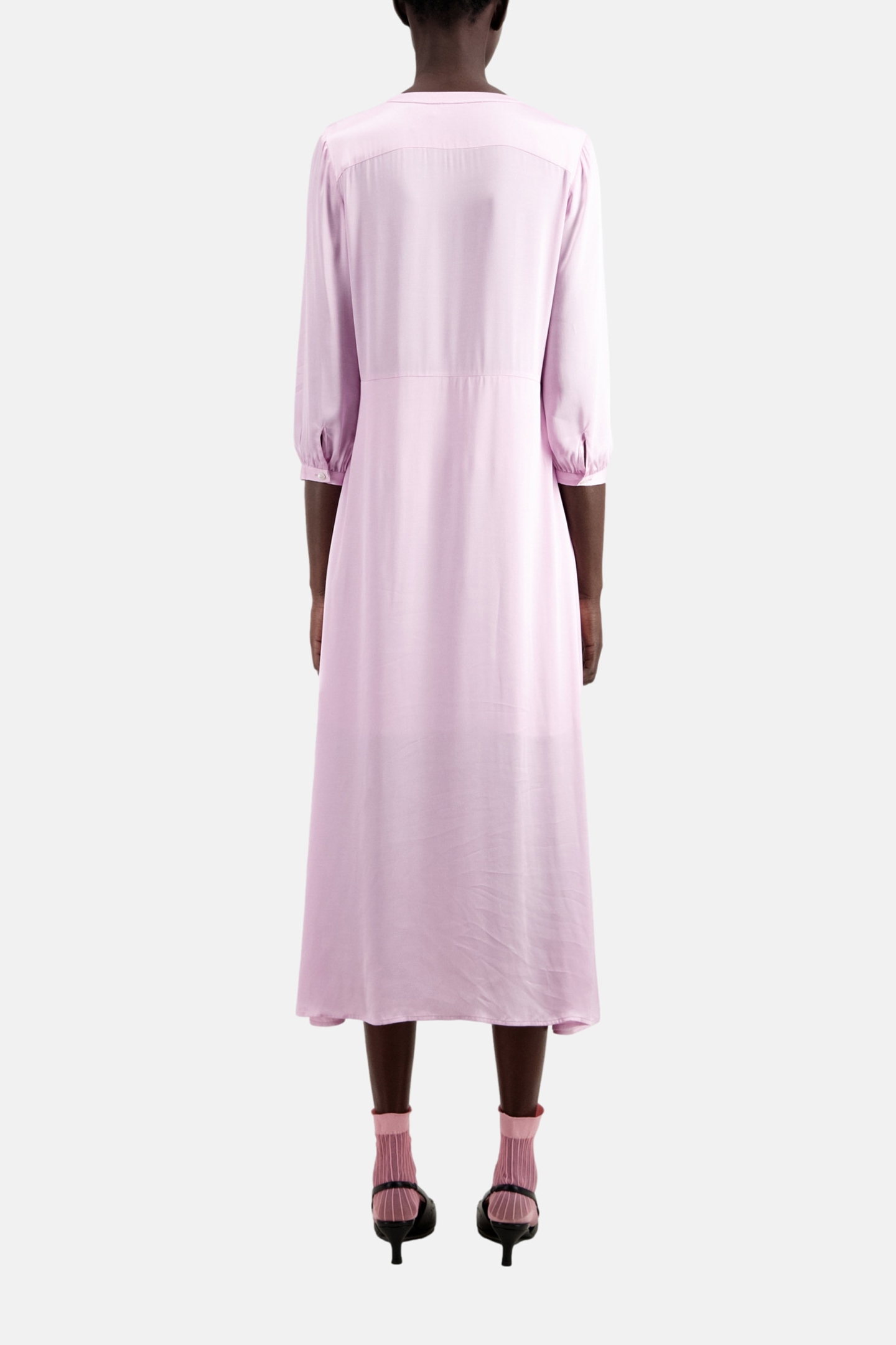 LONG PLEATED DRESS PALE PINK 2