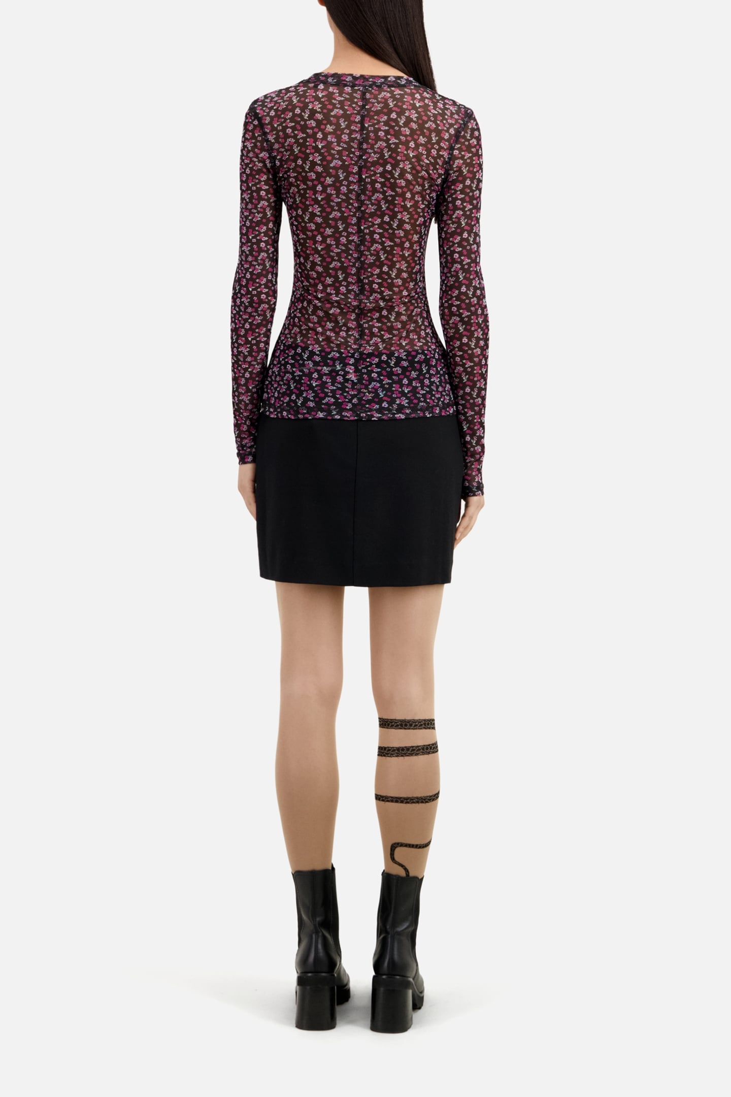 MESH TOP WITH PRINT BLACK/PINK 3