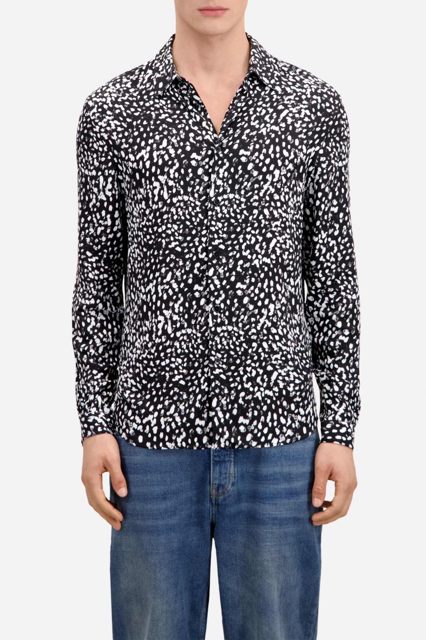 LONG SLEEVE SHIRT BLACK WHITE 1