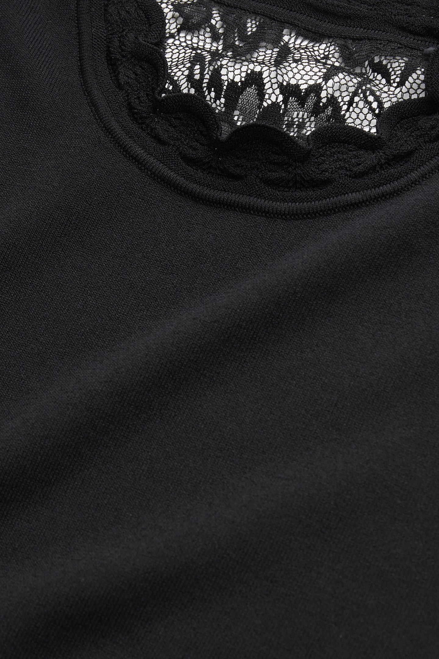 ROUND NECK SWEATER WITH LACE BACK BLACK 5