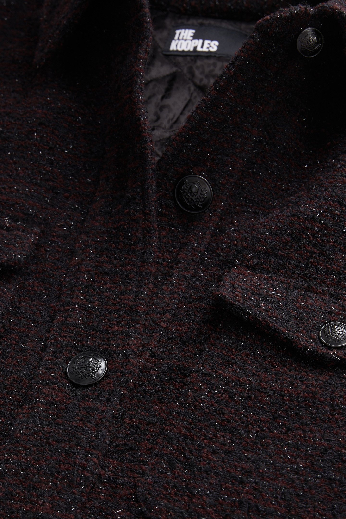 TWEED OVERSHIRT JACKET BURGUNDY 4