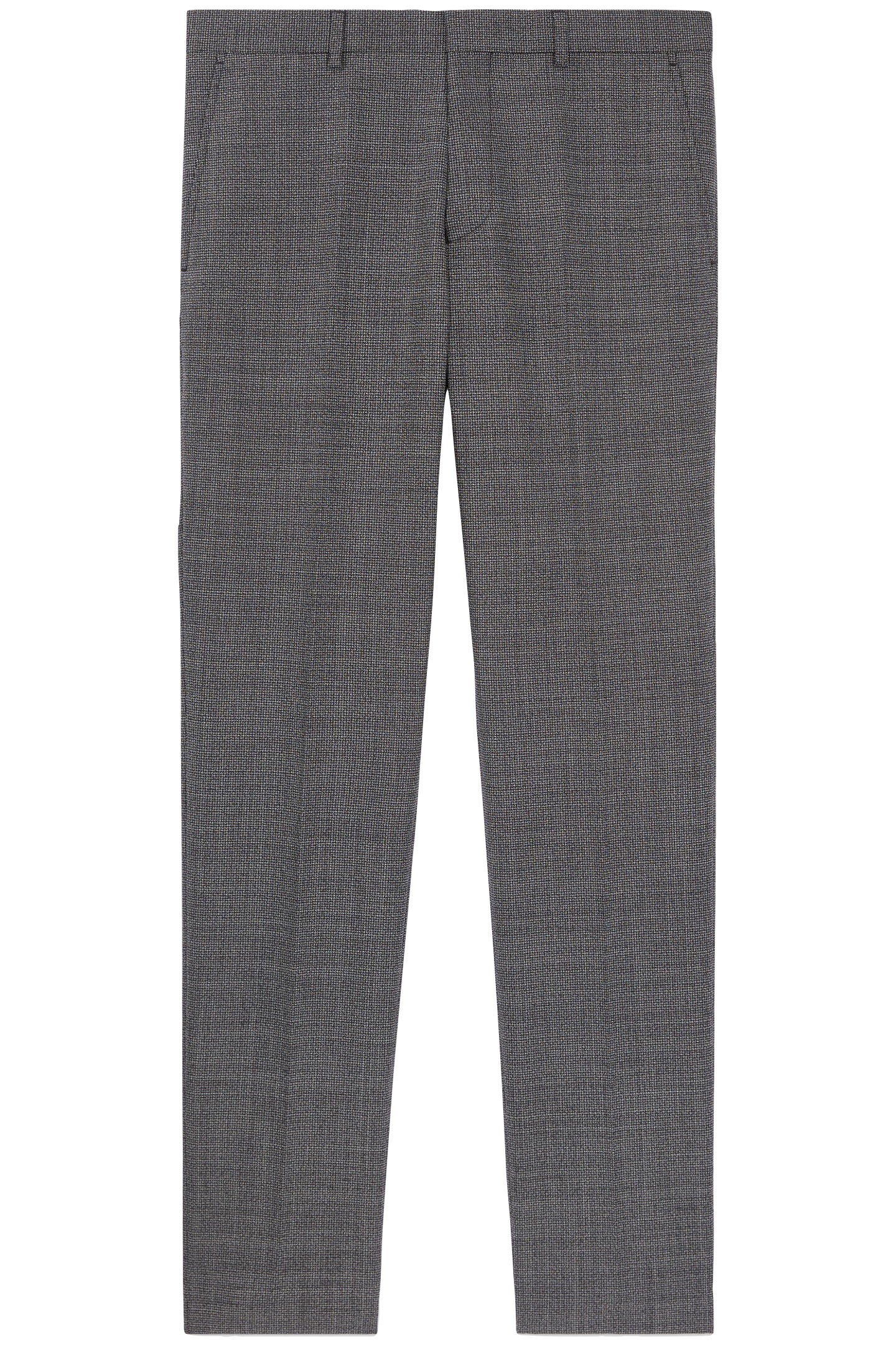 FITTED PLAID SUIT TROUSERS BLACK-ECRU 4