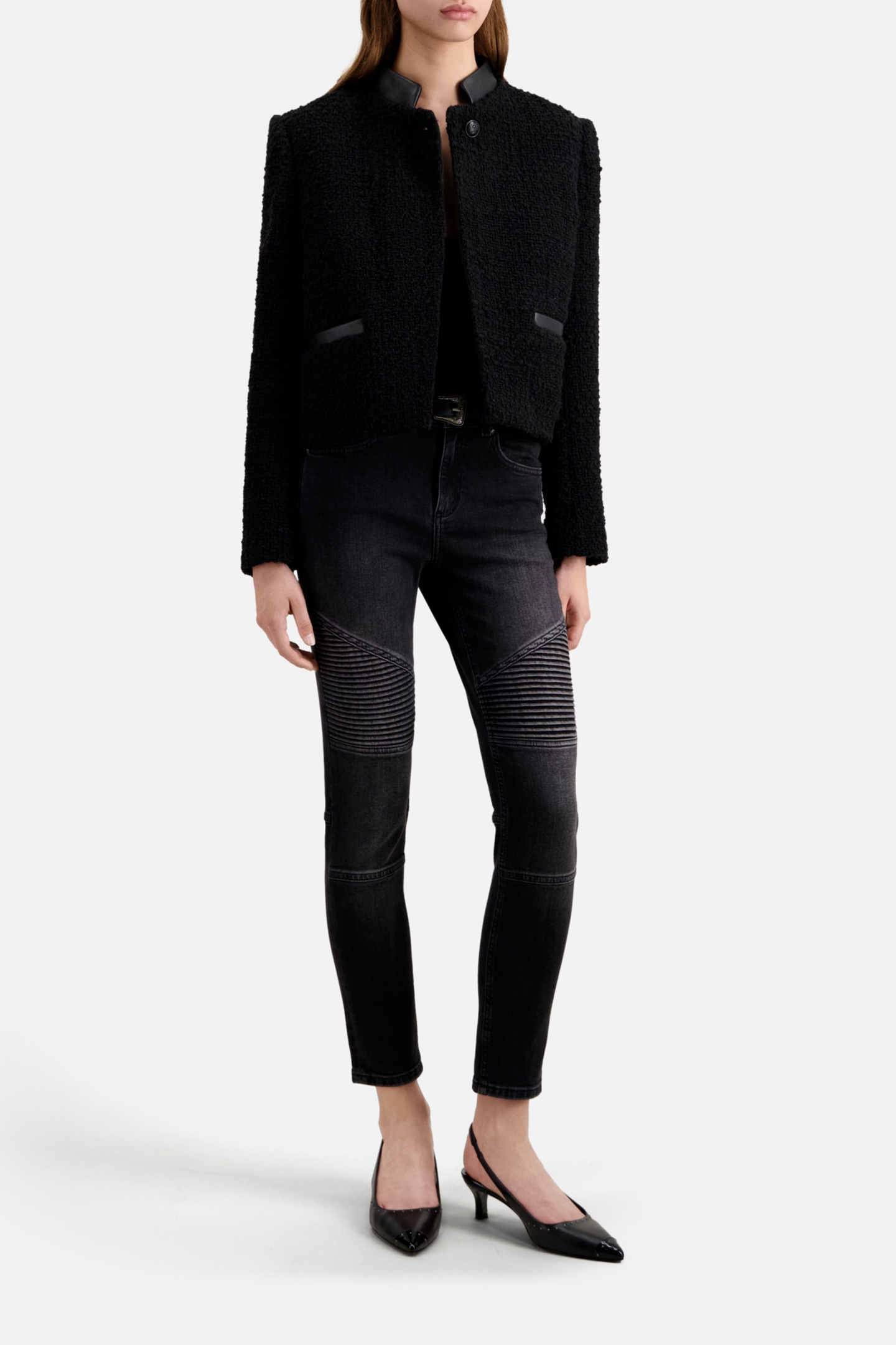 SHORT JACKET WITH OFFICE COLLAR BLACK 2