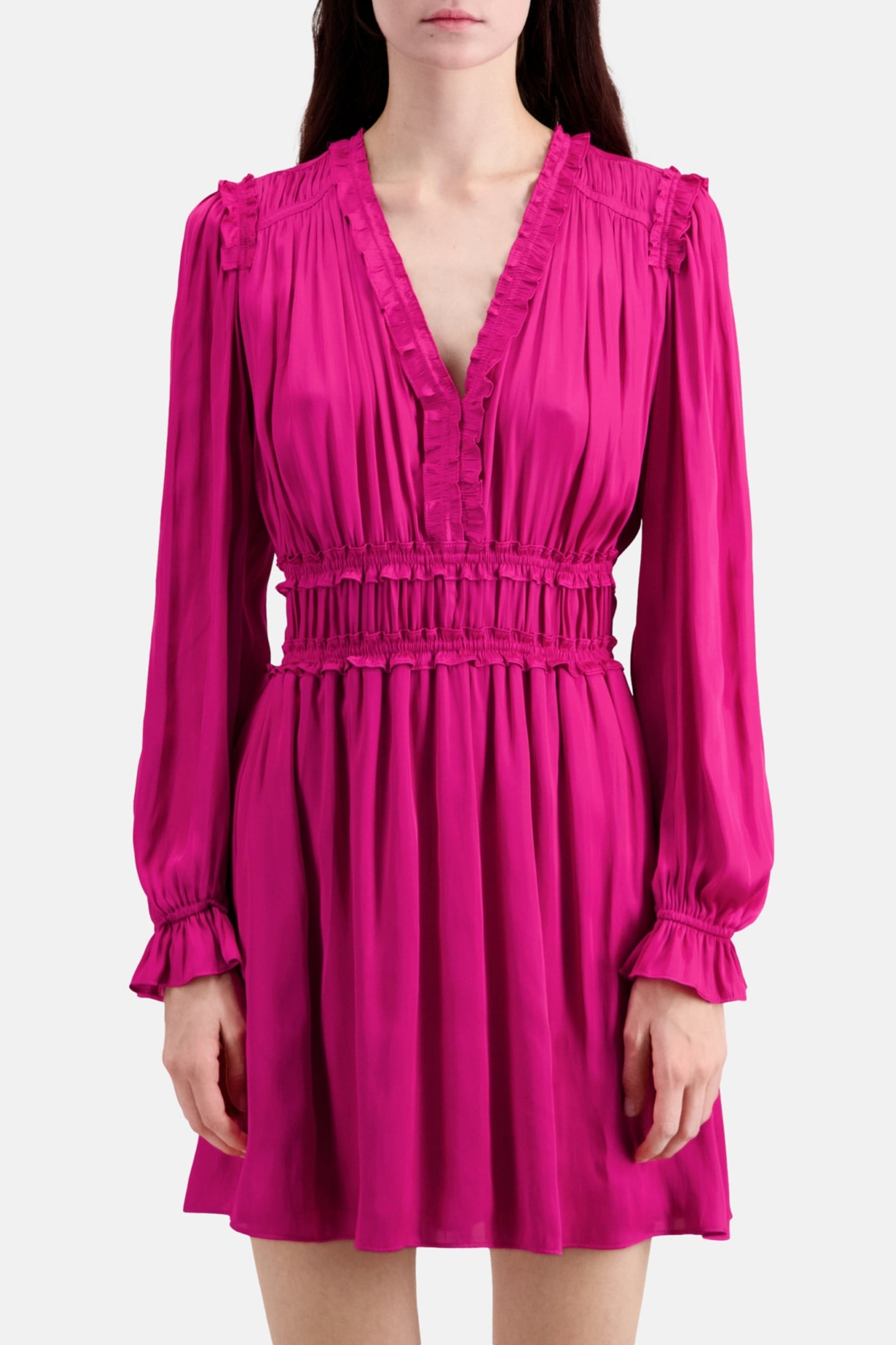SHORT PLEATED DRESS PINK 1