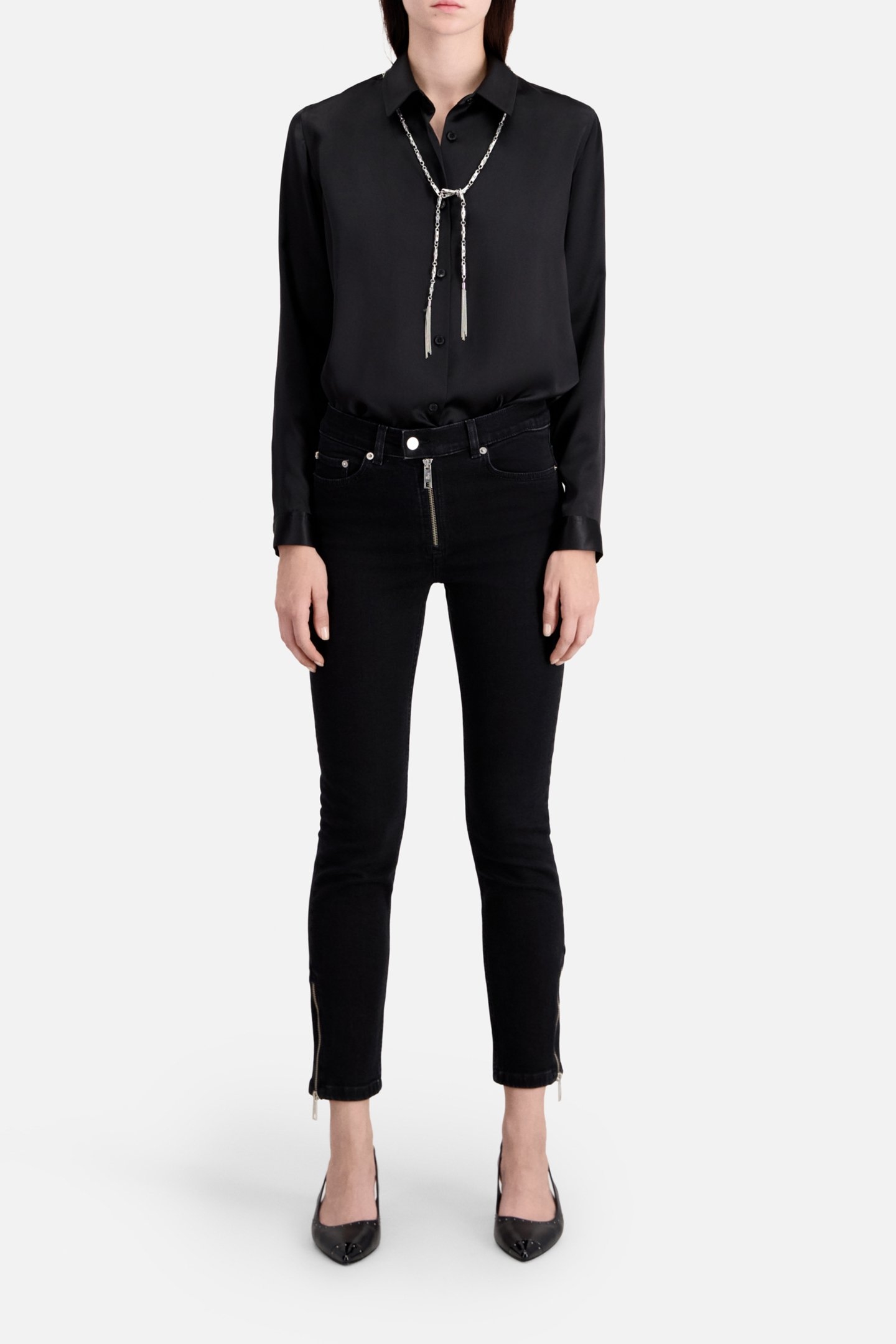 DENIM MOTORCYCLE JEANS WITH ZIPS 2