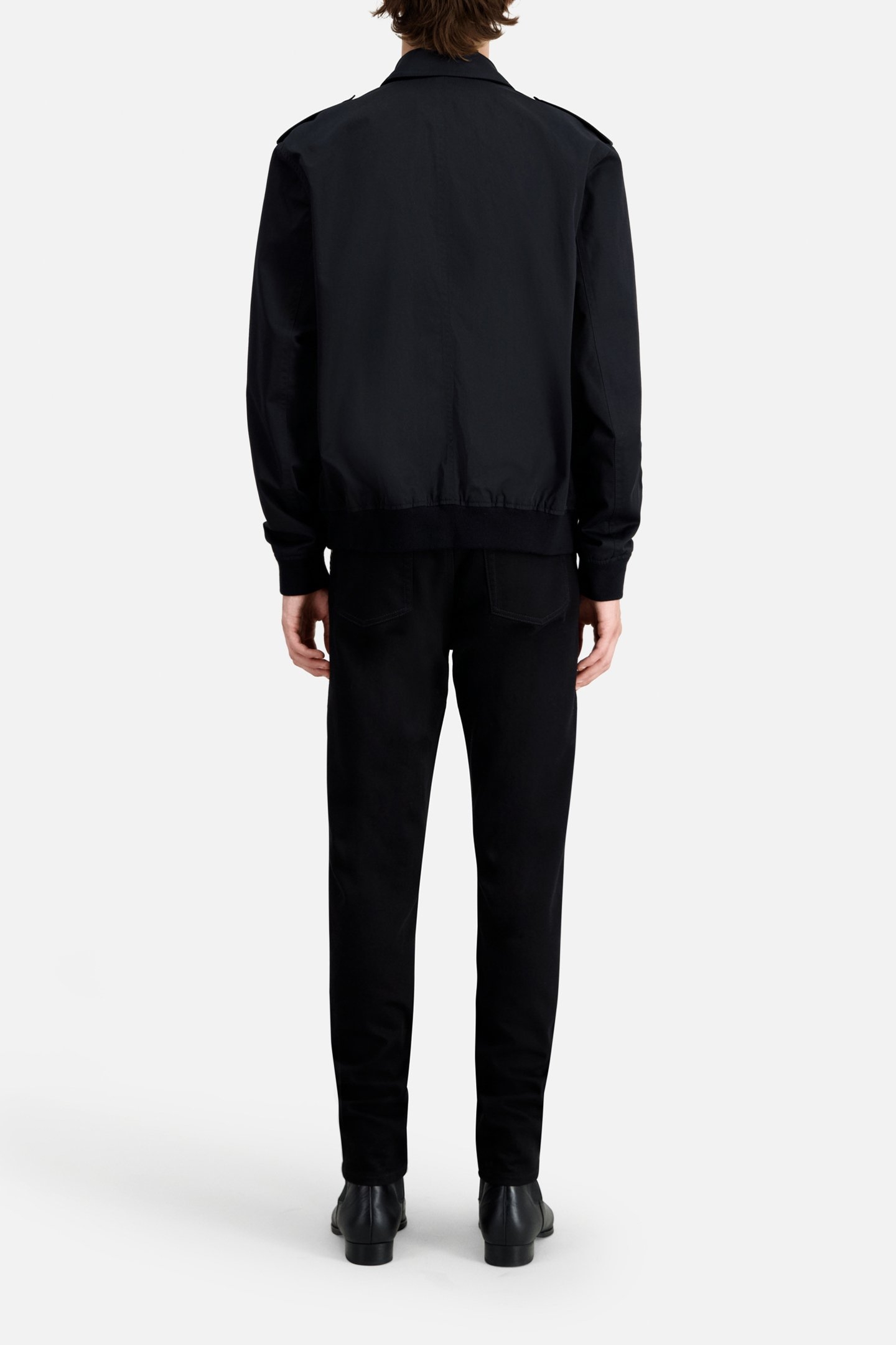 JACKET WITH COLLAR AND FRONT PATCH POCKETS BLACK 3