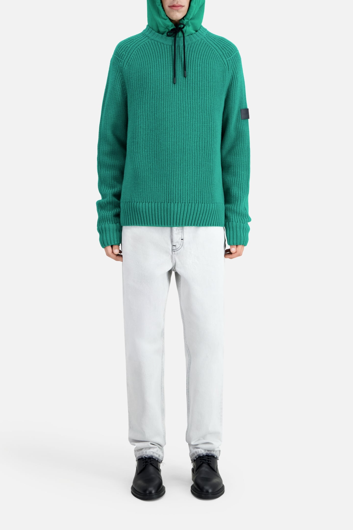 PULL COL ROND A COTES PERLEES GREEN 2