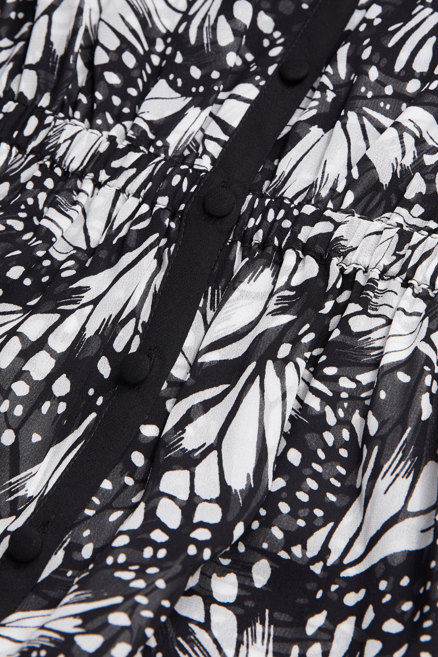 LONG-SLEEVED BUTTON-DOWN DRESS BLACK WHITE 7