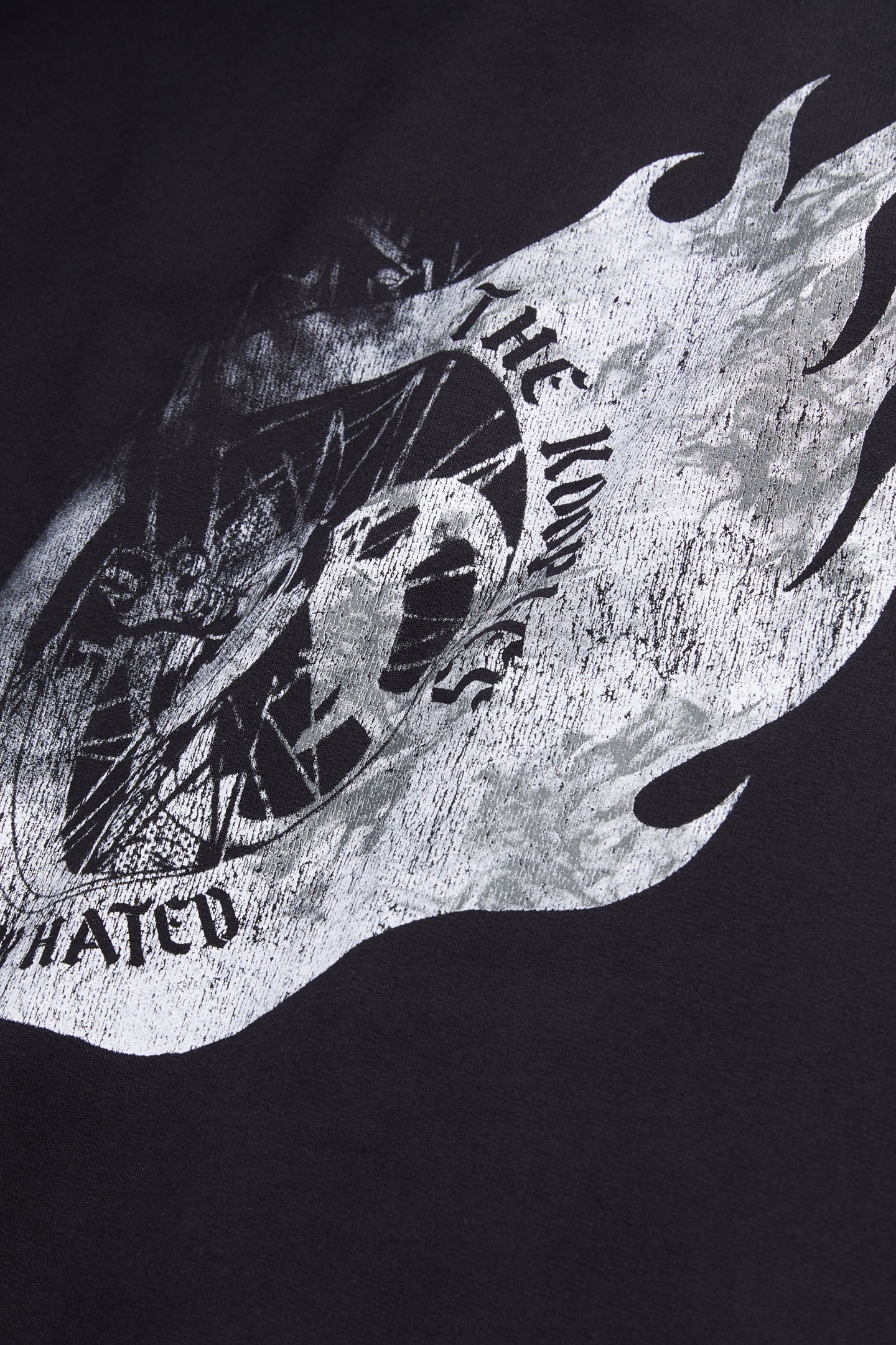 SWEATSHIRT WITH WHEEL AND FLAMES PRINT BLACK 5