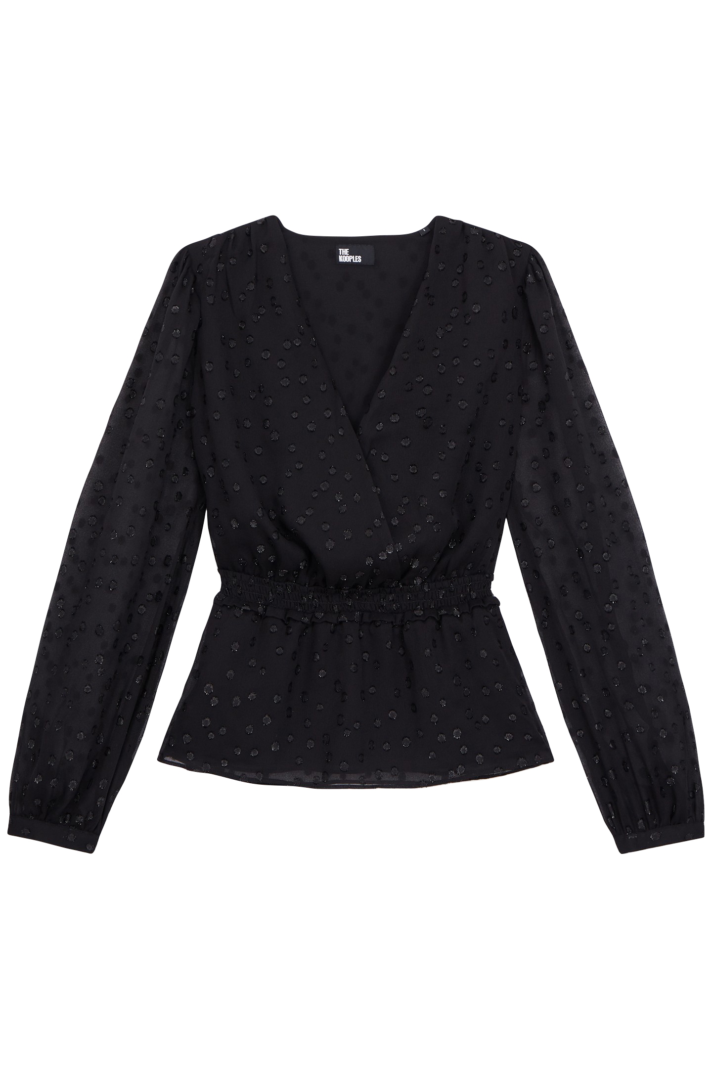 WRAP TOP WITH 3/4 SLEEVES AND ELASTICATED BOTTOM BLACK 4