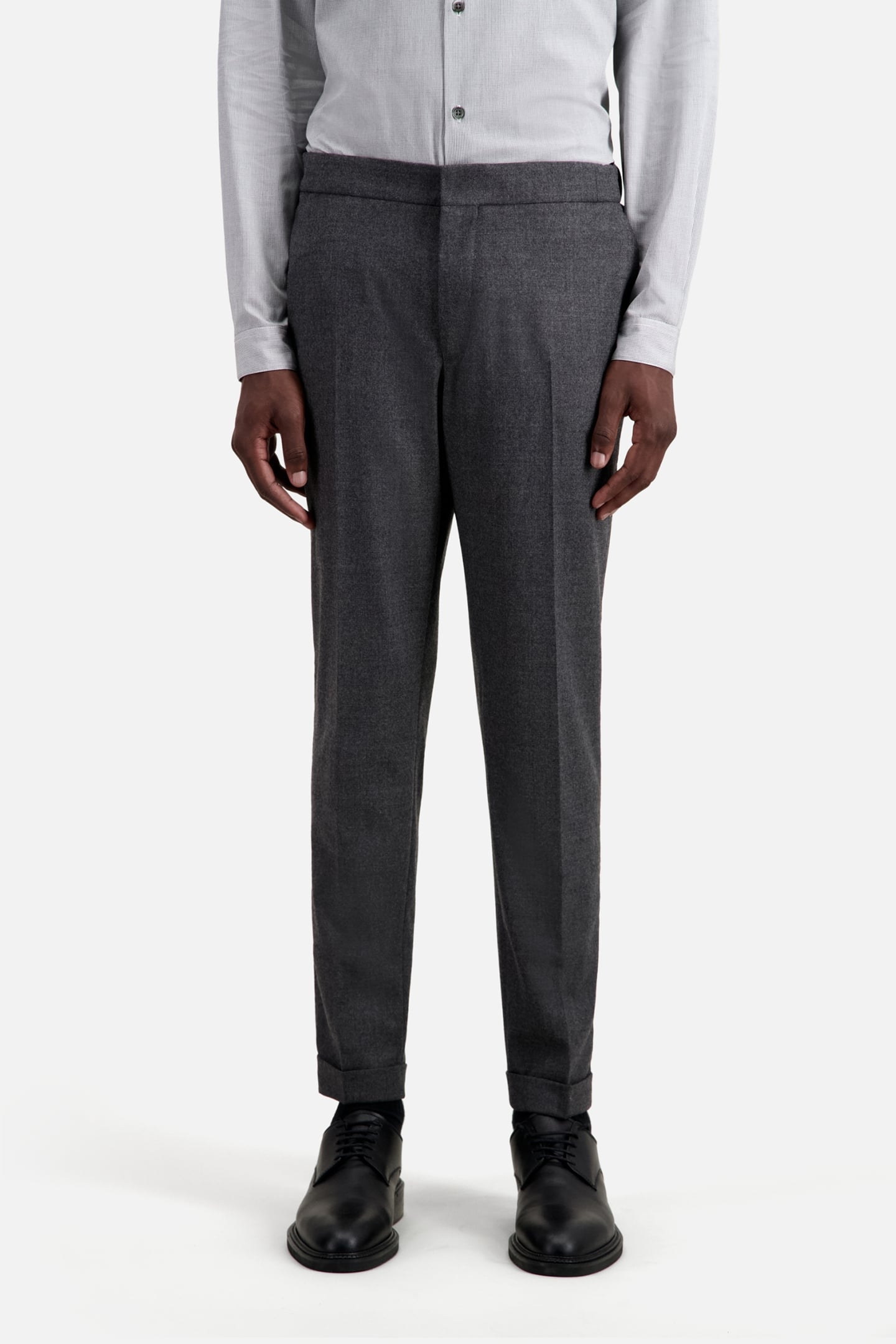 SEMI-ELASTIC FLANNEL SUIT TROUSERS GREY 1