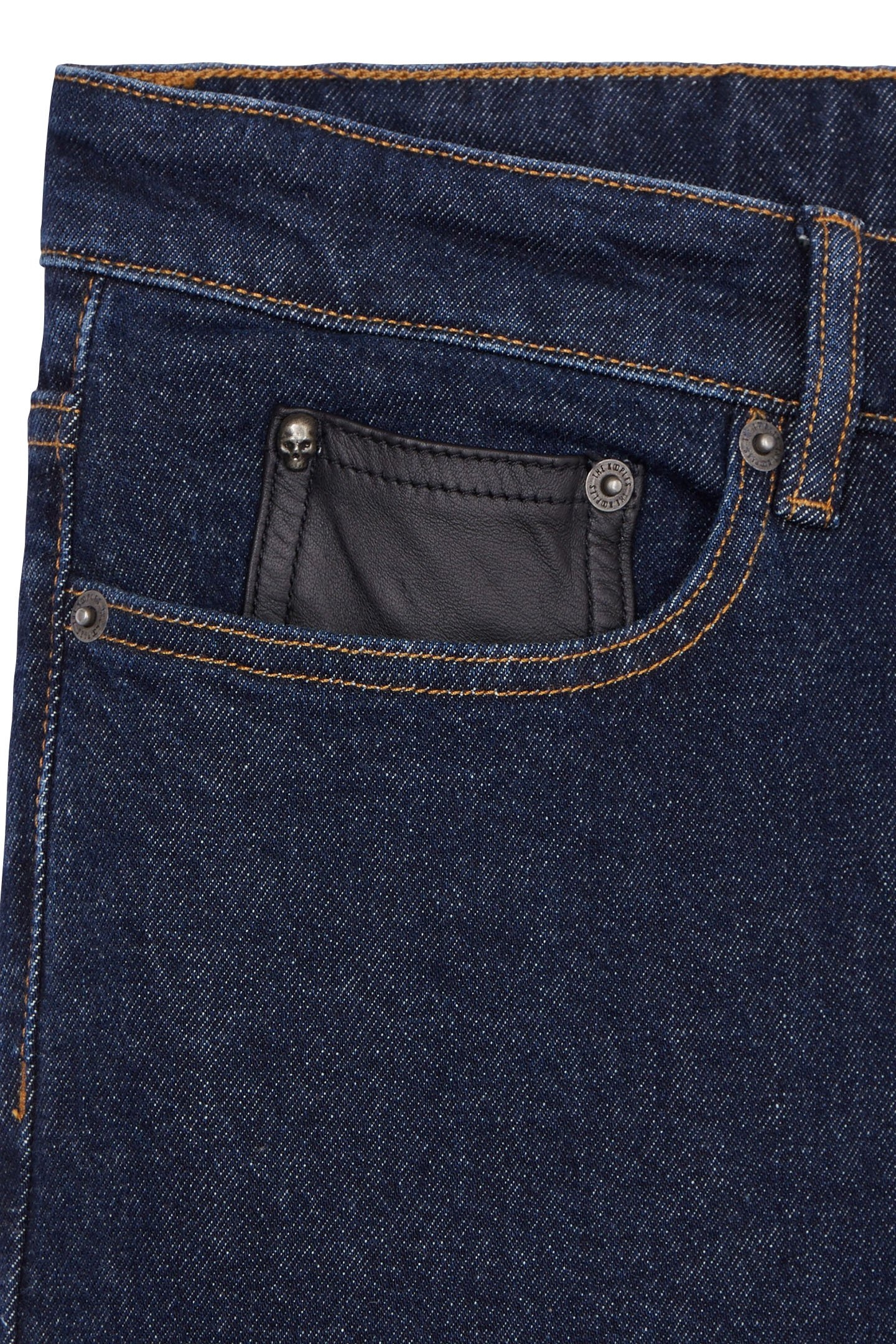 RAW MEN'S JEANS WITH TICKET POCKET IN LEATHER BLUE BRUT 3