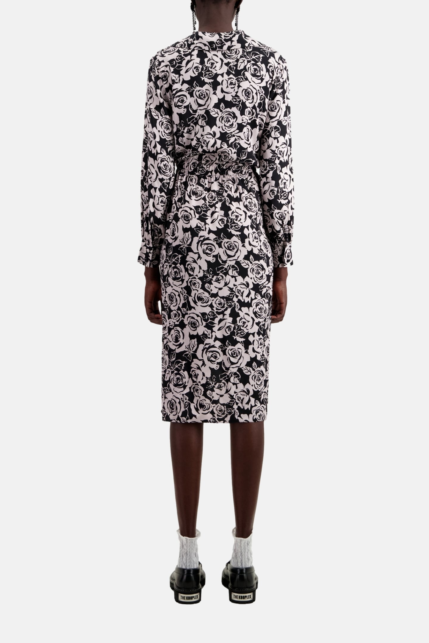 LONG DRESS WITH LONG SLEEVES BLACK/PINK 3