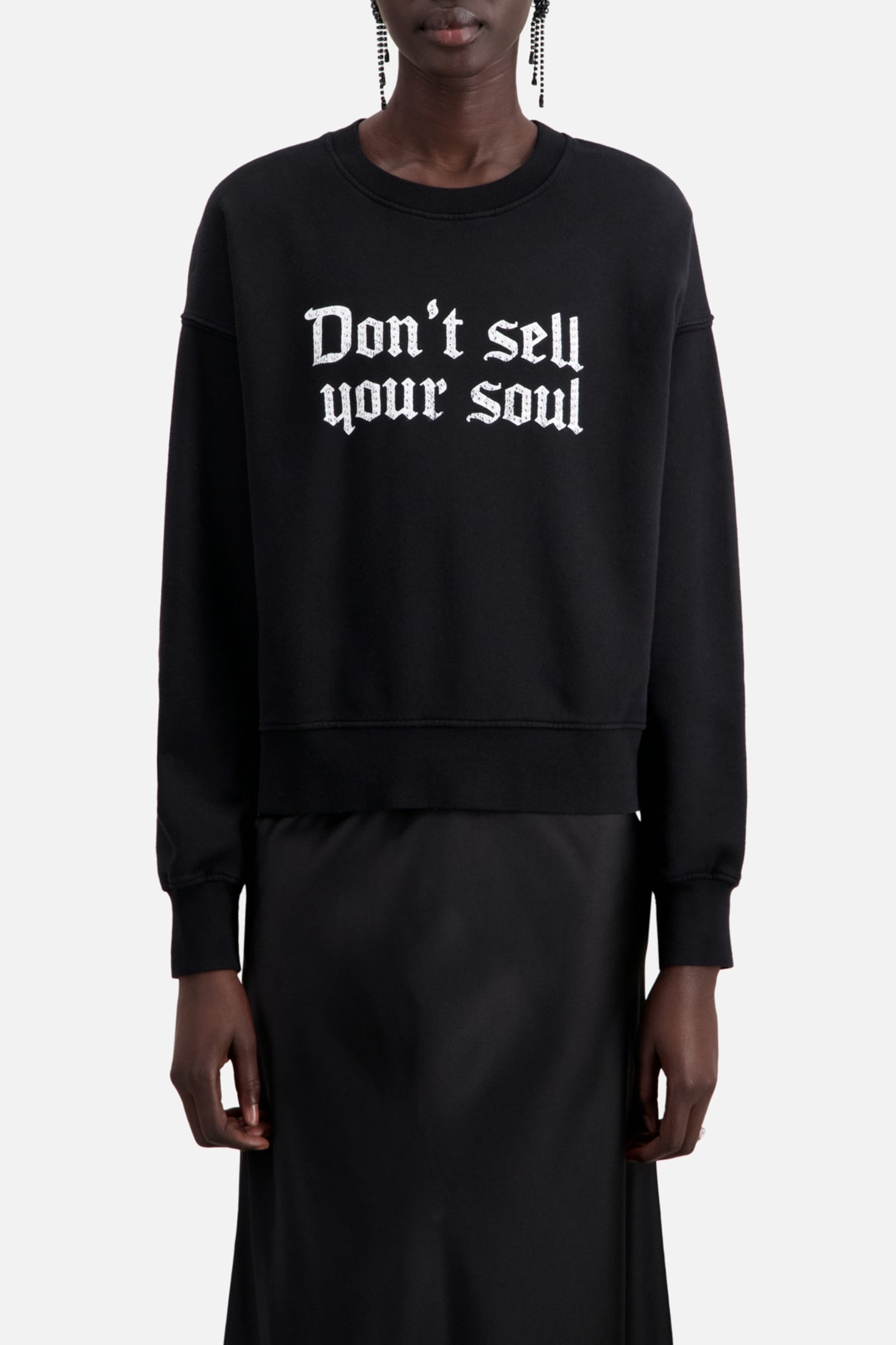 SWEAT AVEC PRINT DEVANT DON T SELL YOUR SOUL BLACK 1