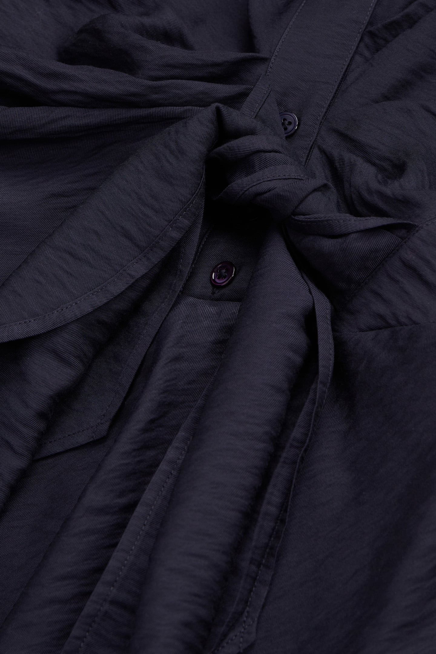 LONG-SLEEVED TIE-UP SHIRT DRESS NAVY 6