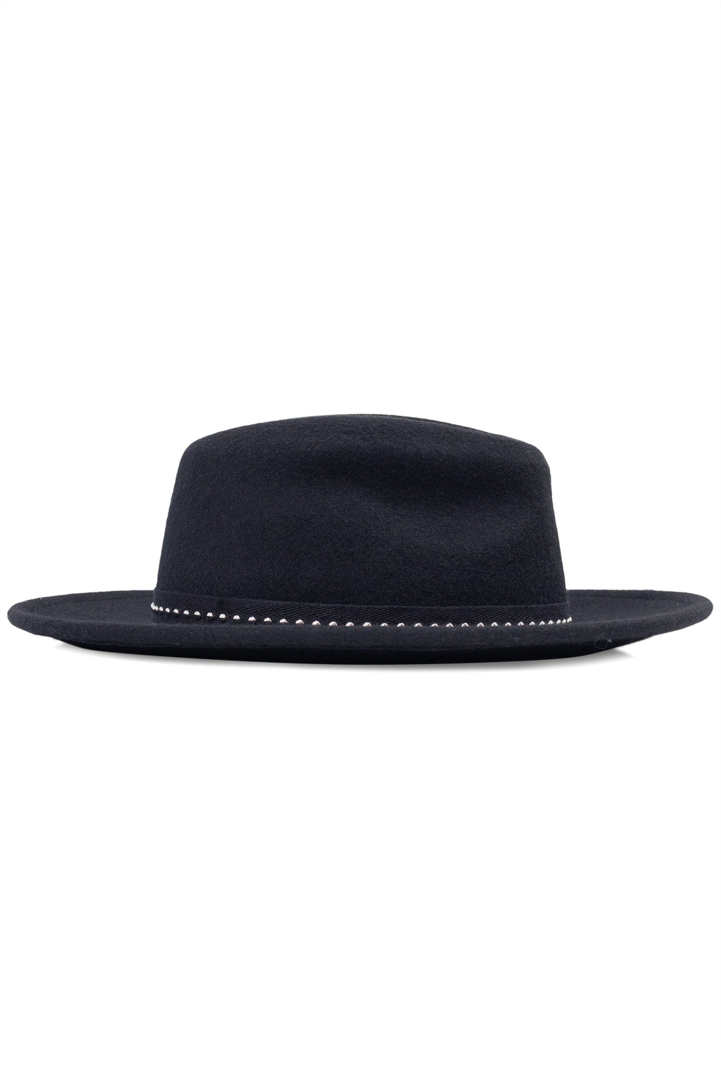 BLACK WOOL FELT HAT WITH STUDDED DECORATION 3