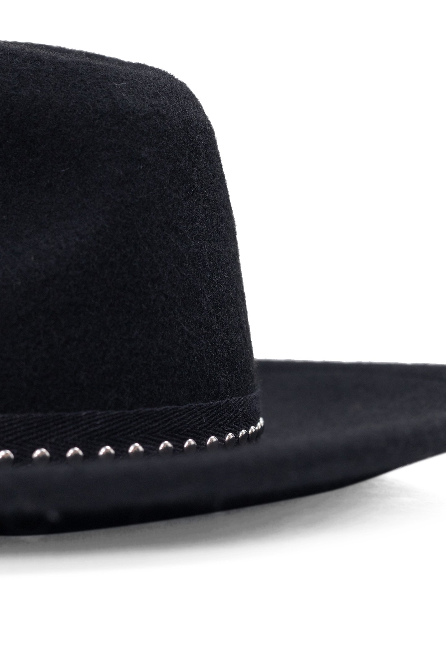 BLACK WOOL FELT HAT WITH STUDDED DECORATION 4