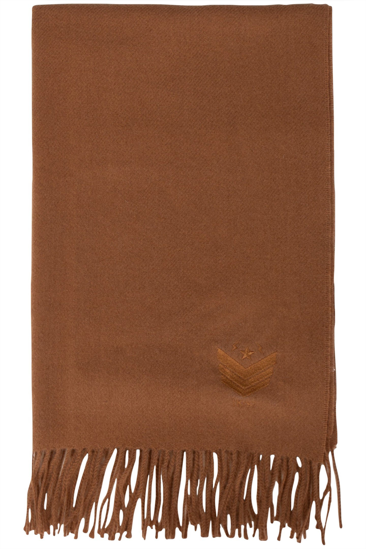 CAMEL STOLE WITH HERRINGBONE EMBROIDERY 2