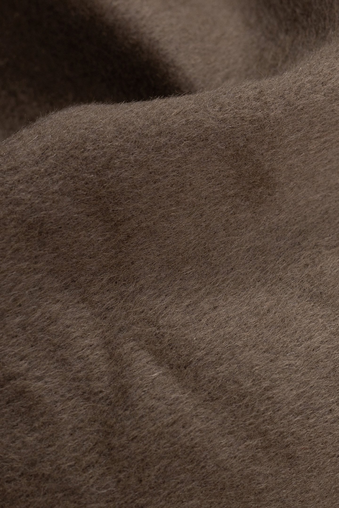 DOUBLE-FACED KHAKI COAT WITH FRINGED SCARF 7