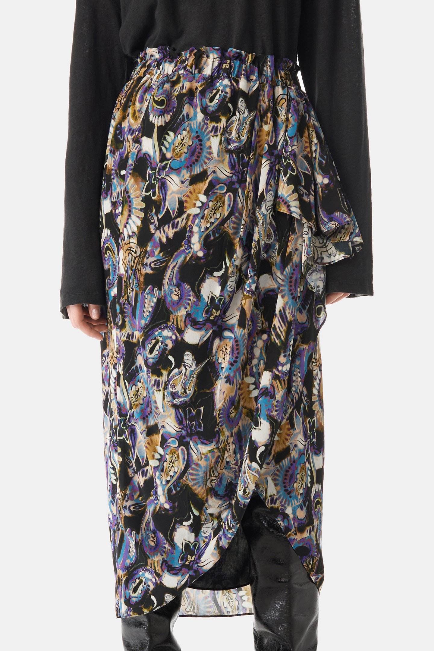 DOLA SKIRT BLACK/PURPLE 1