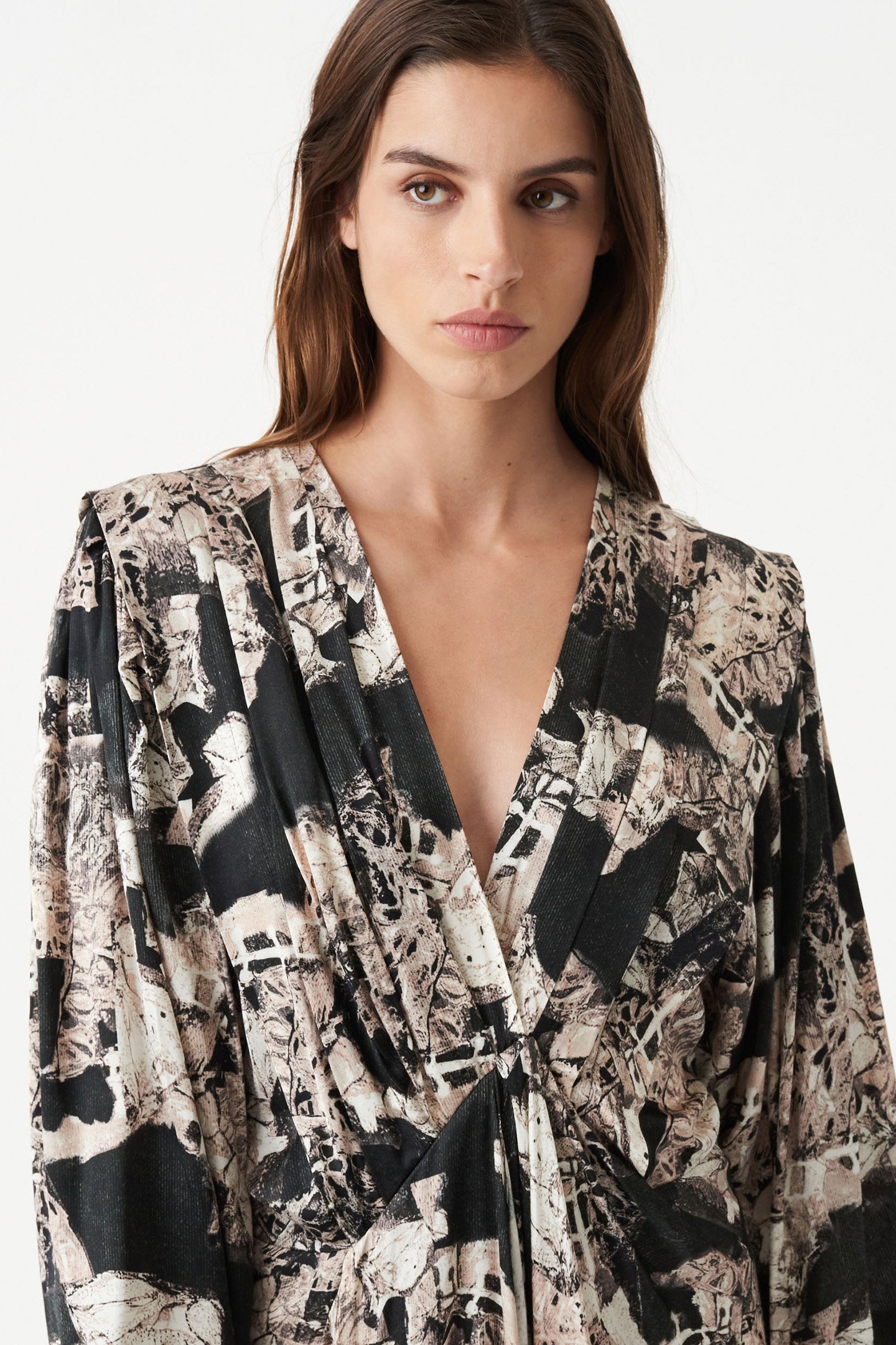 NIRVELI DRESS BLACK/BEIGE 5