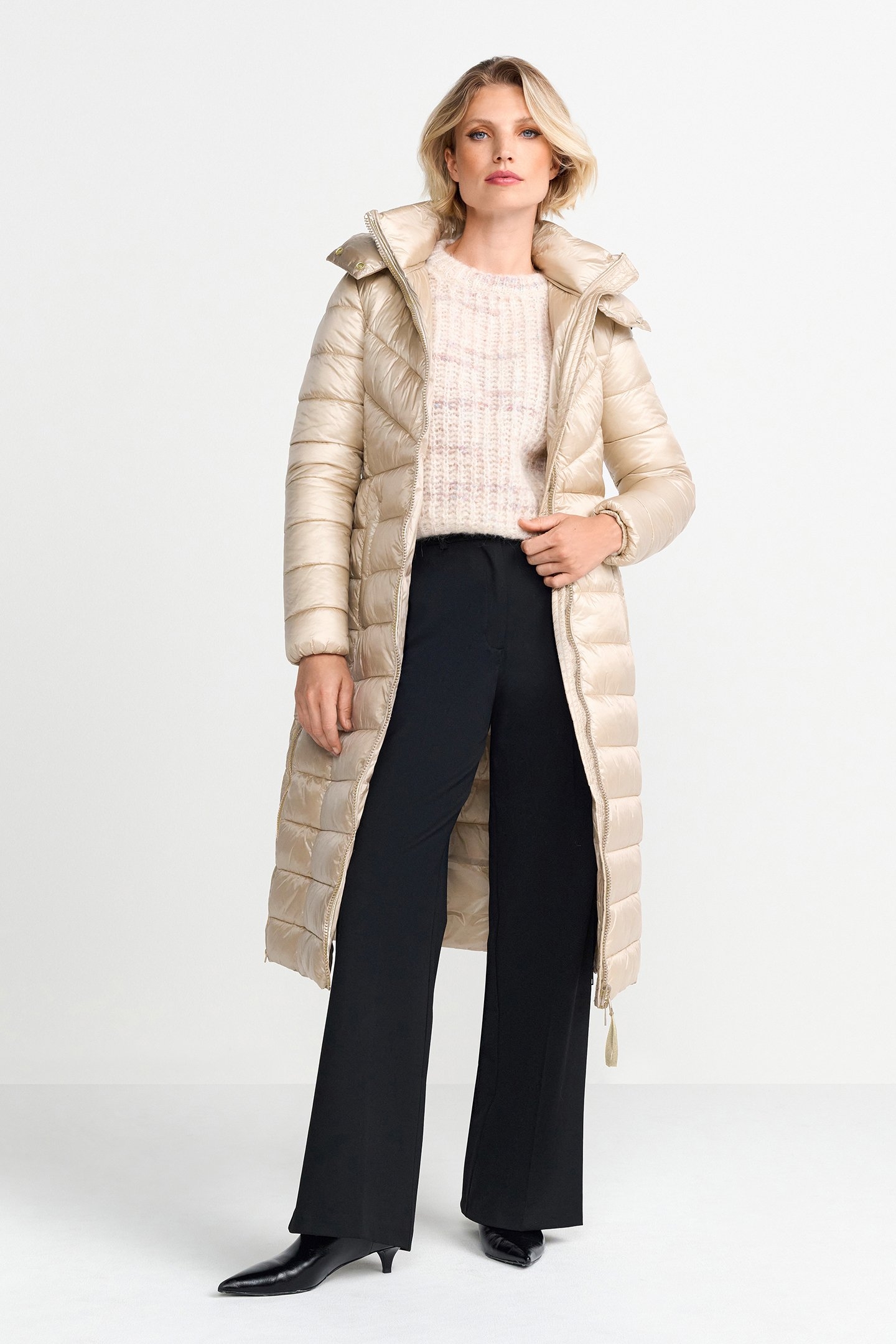 EXTRA LONG PUFFER COAT CAFFEE LATTE 2