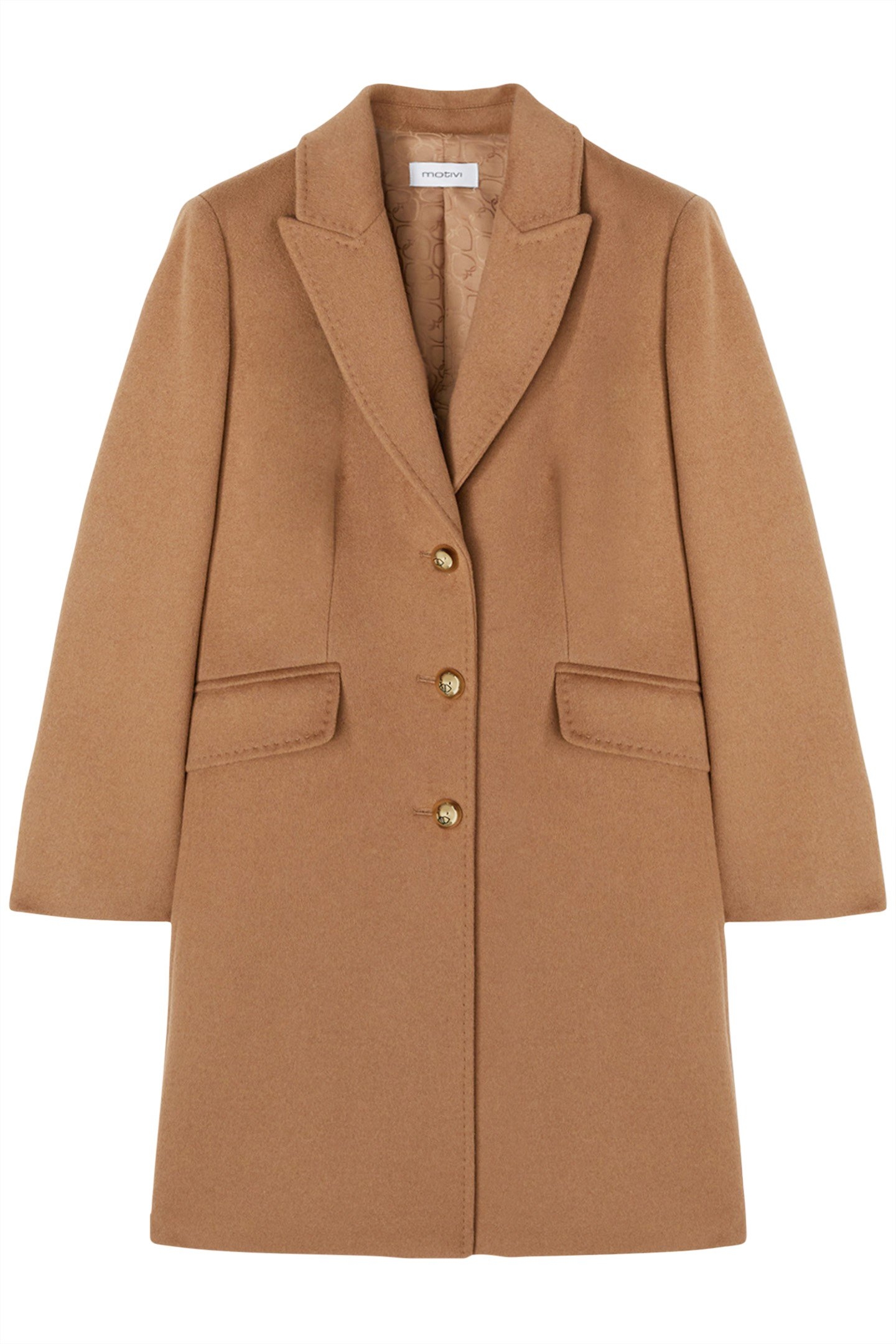 SINGLE-BREASTED SLIM FIT COAT BEIGE 3