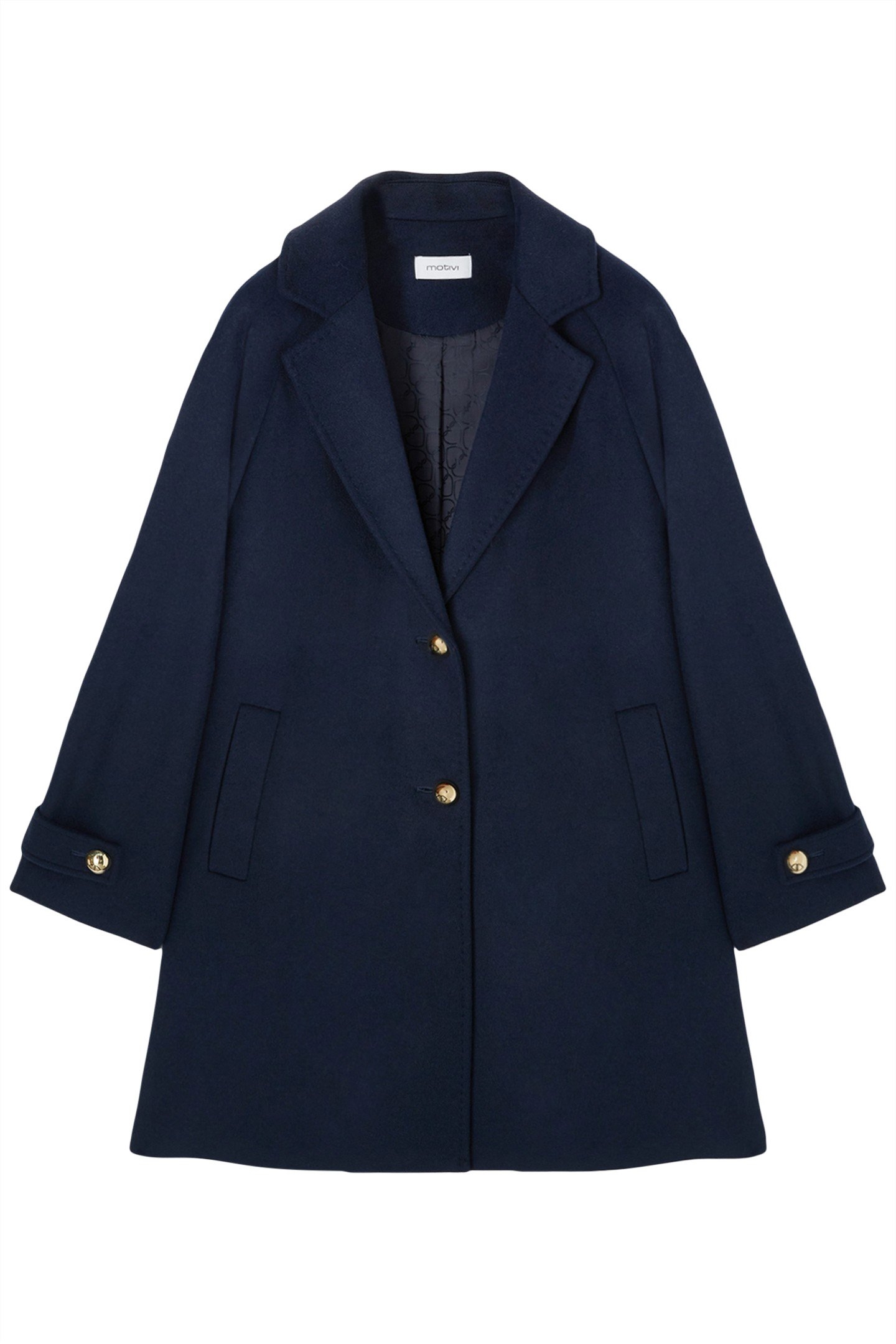 WOOL BLEND CLOTH PEA COAT BLUE 3