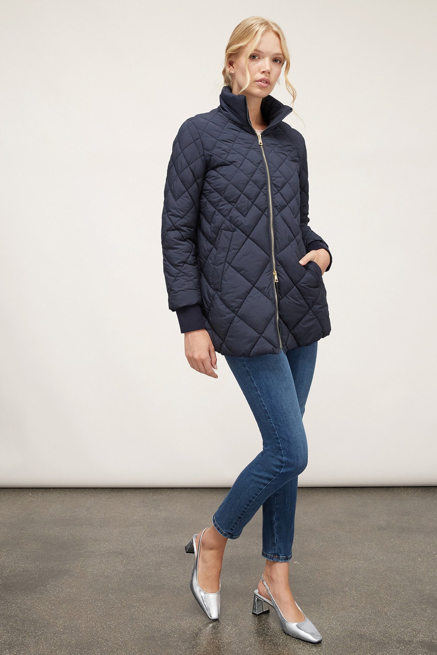 DIAMOND QUILTED PADDED JACKET BLUE 3