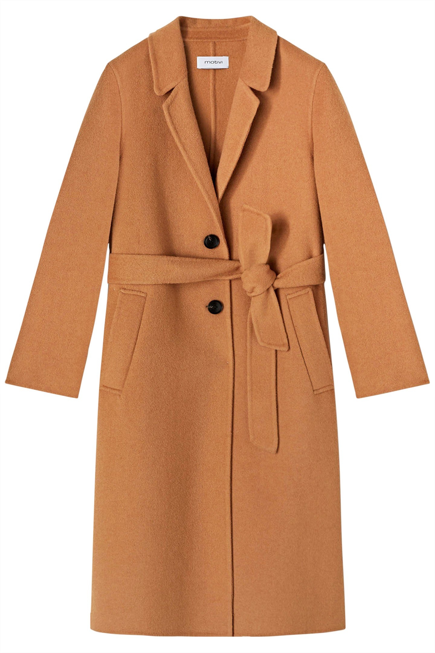 SINGLE-BREASTED DOUBLE CLOTH MIDI COAT BEIGE 3