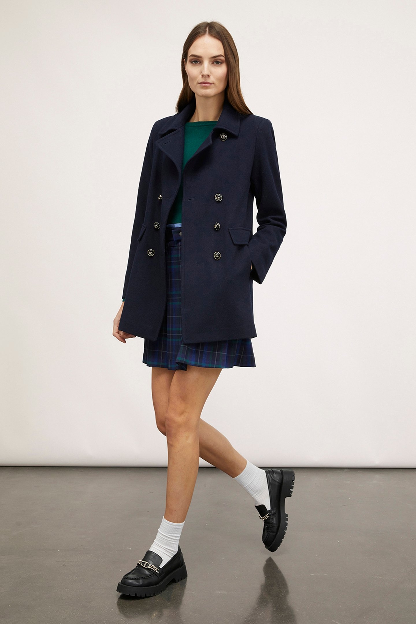 WOOL BLEND DOUBLE-BREASTED COAT BLUE 3