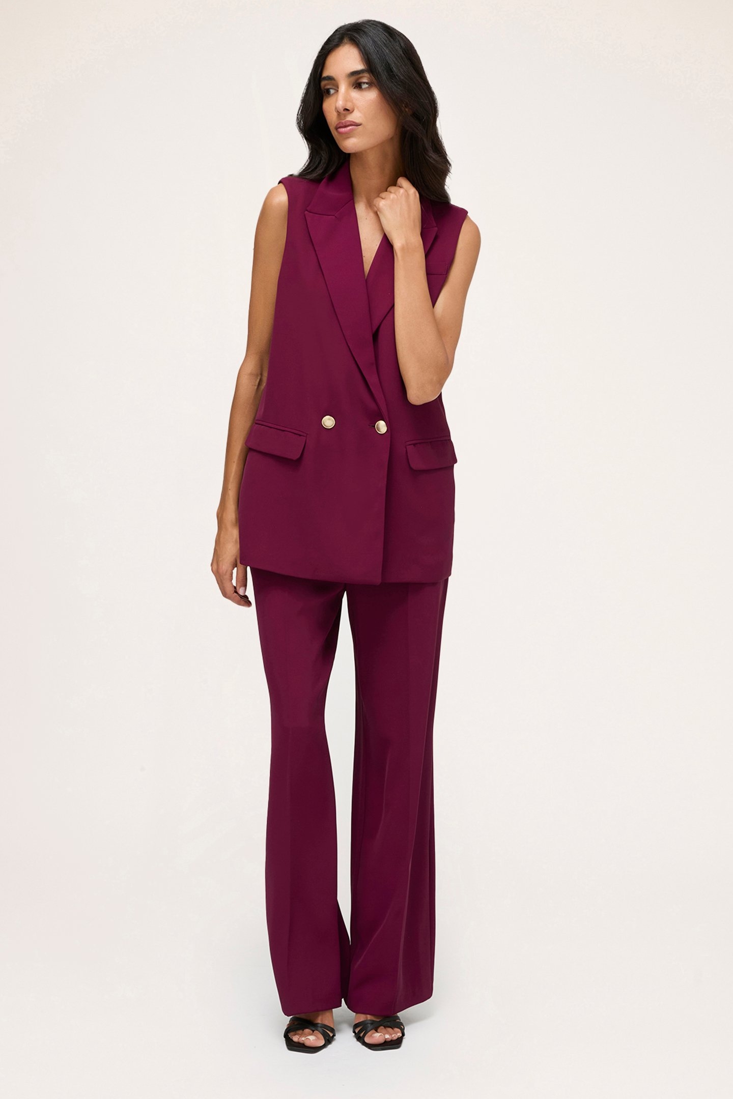 LONG CADY WAISTCOAT BORDEAUX 3