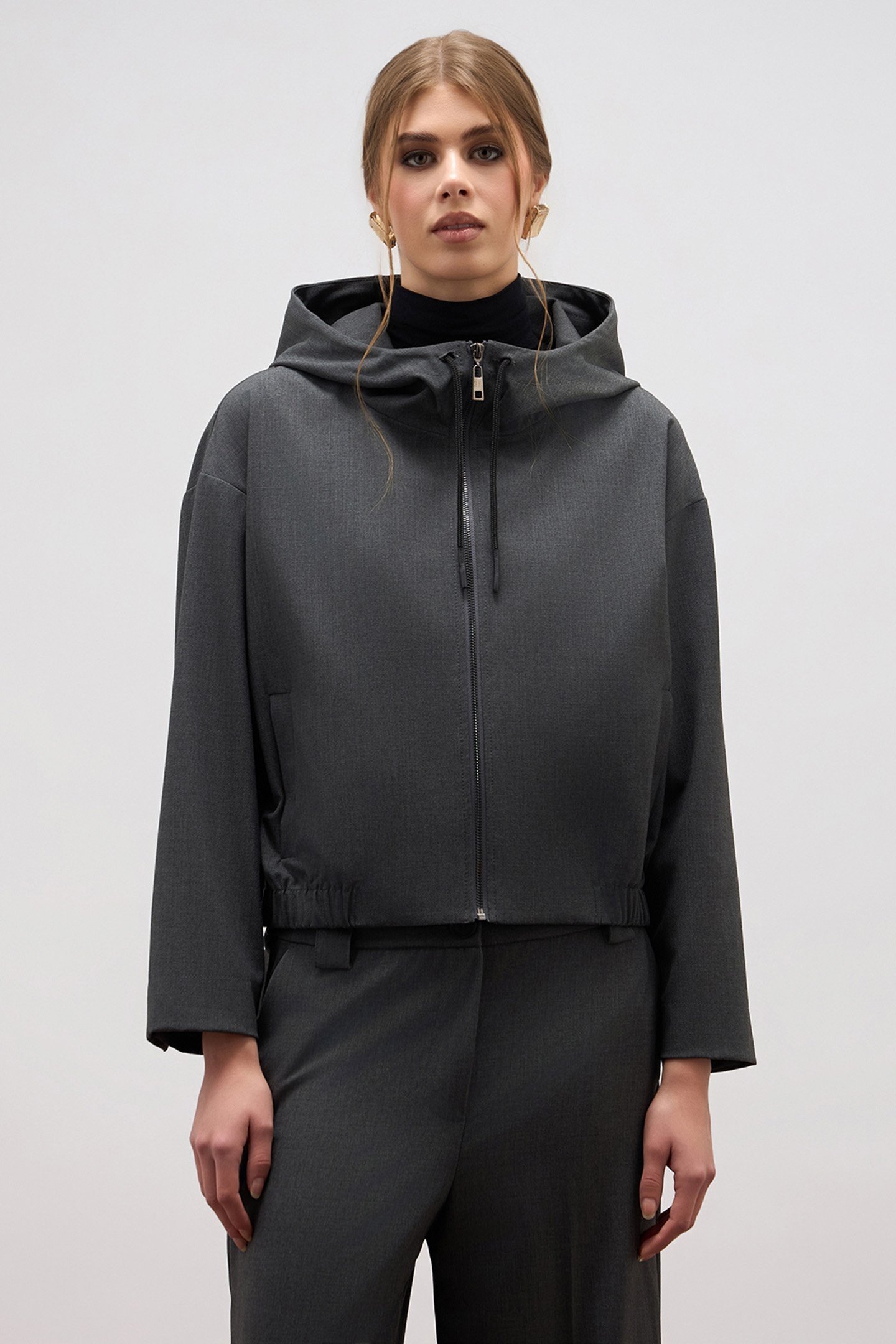 FLANNEL BOMBER JACKET GREY 1