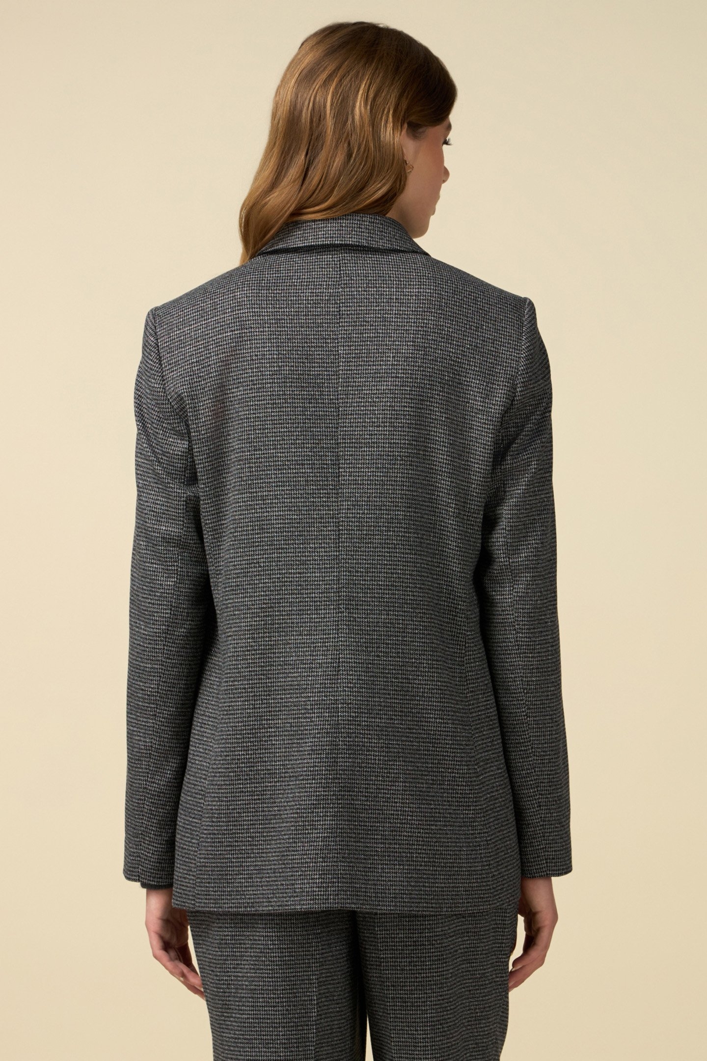 MICRO HOUNDSTOOTH BLAZER GREY 2