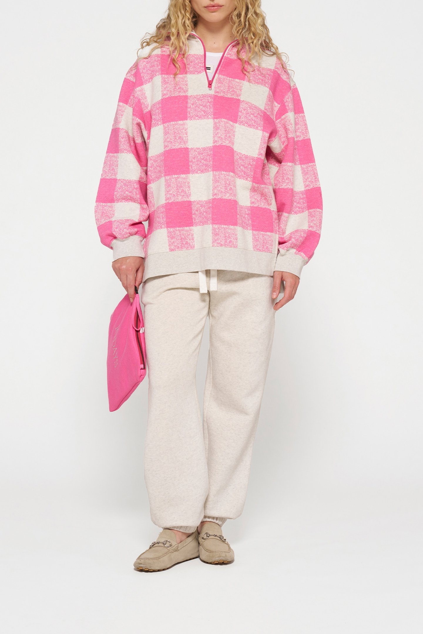 HIGH NECK ZIP SWEATER CHECK 1290 2