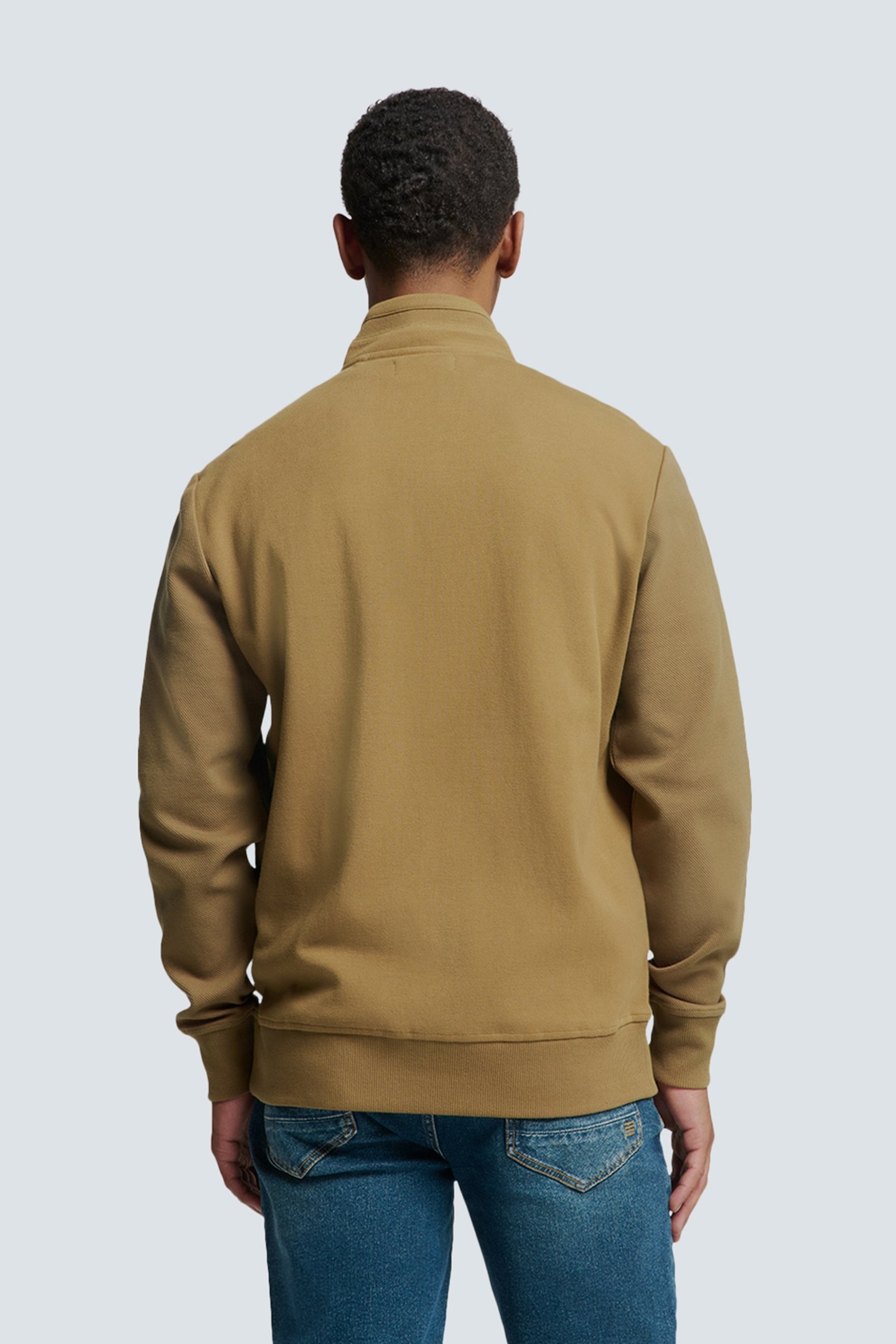 SWEATER FULL ZIPPER TWILL JACQUARD KHAKI 2