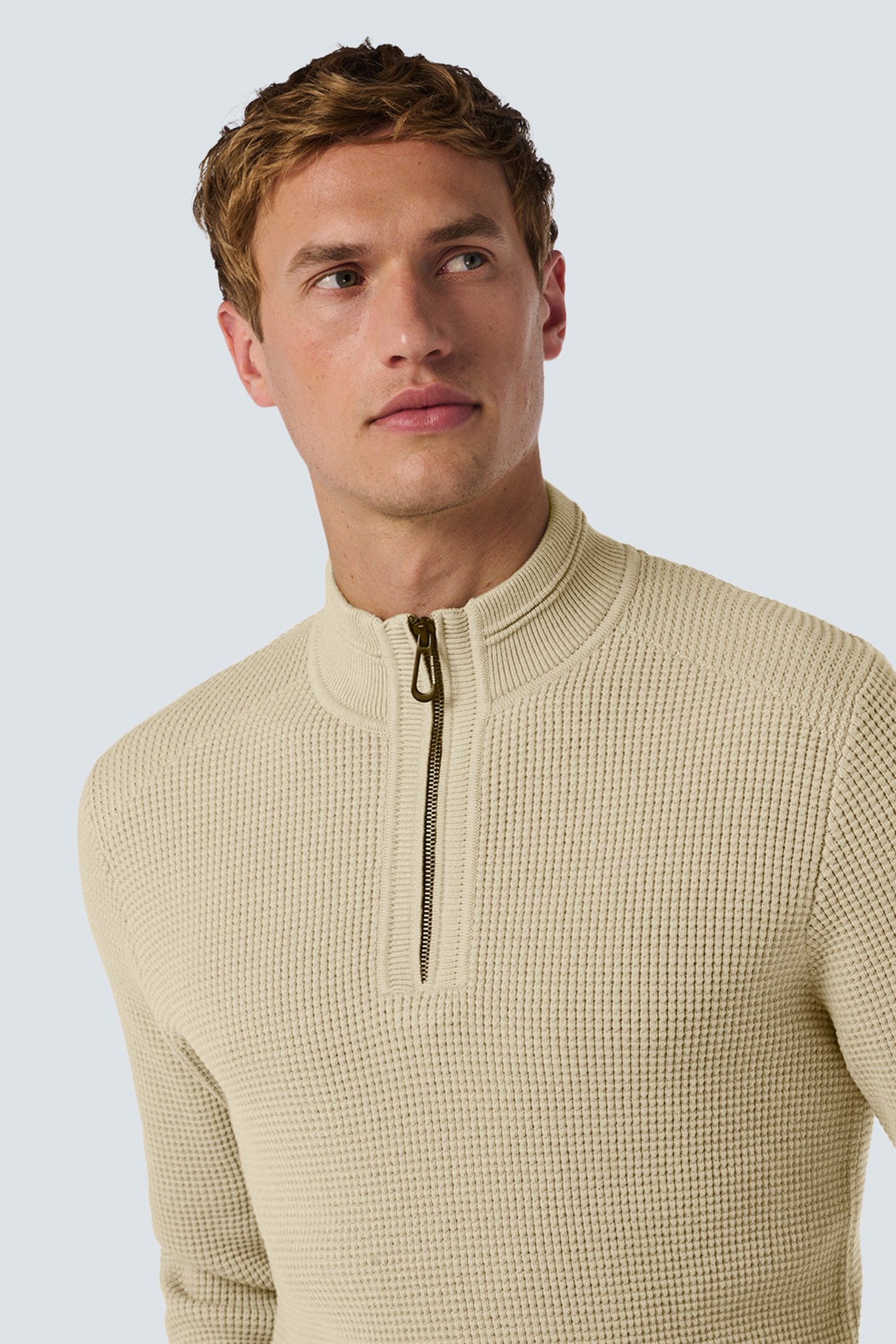 PULLOVER HALF ZIPPER SOLID JACQUARD CEMENT 6