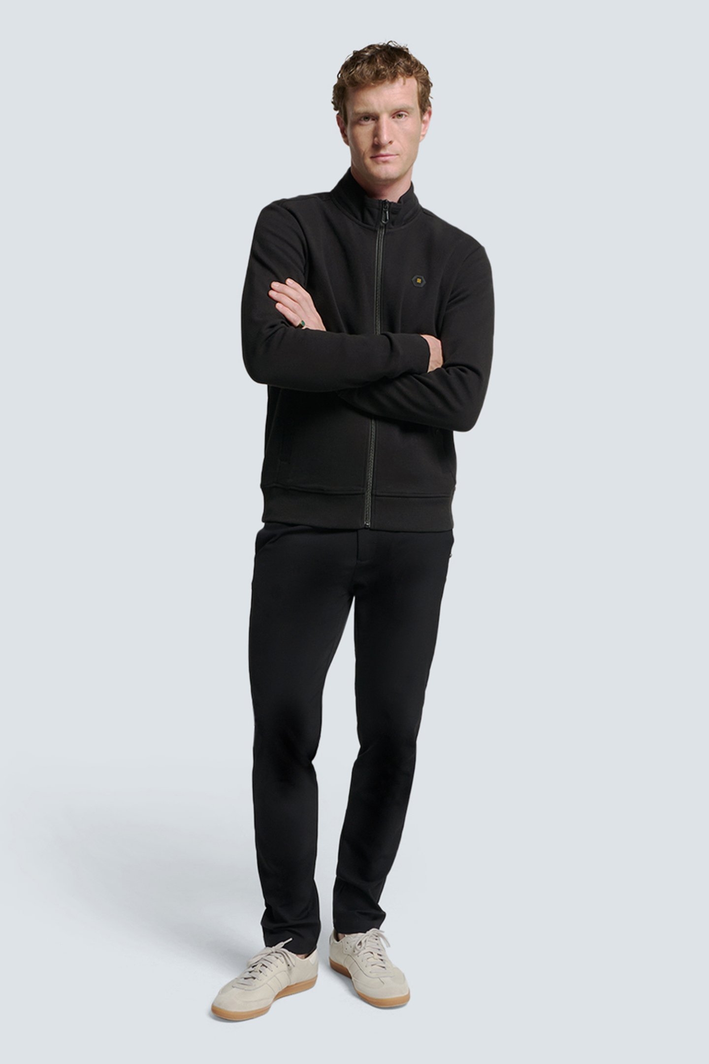 SWEATER FULL ZIPPER TWILL JACQUARD BLACK 3