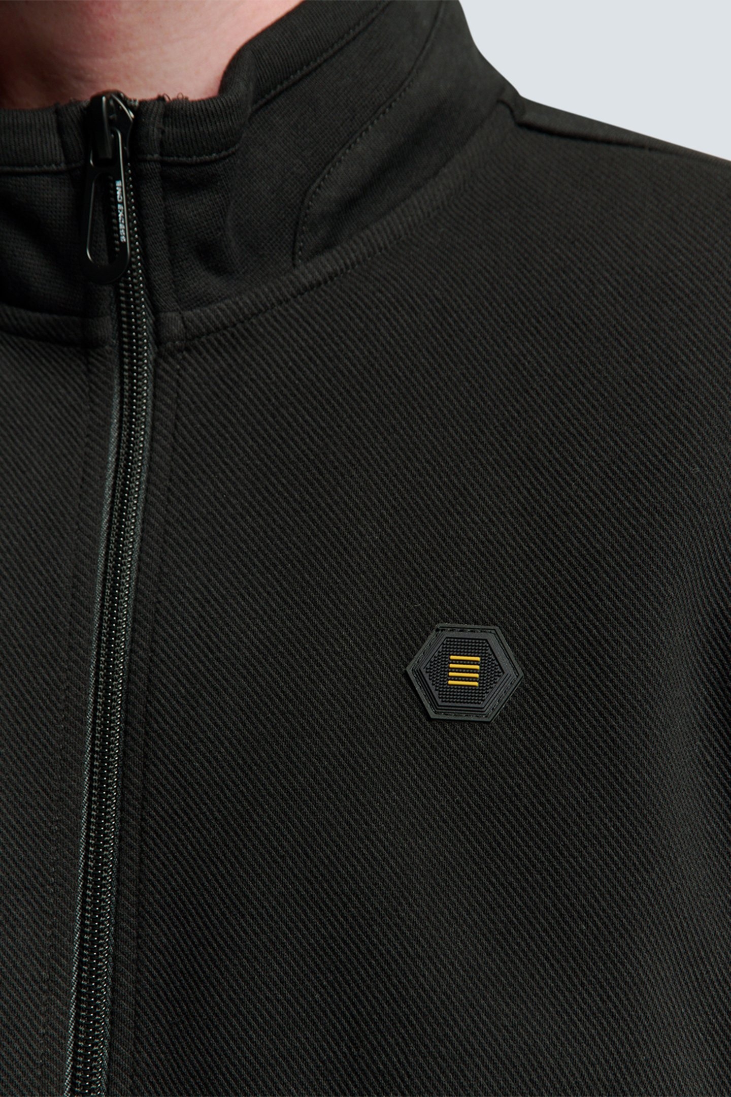 SWEATER FULL ZIPPER TWILL JACQUARD BLACK 7