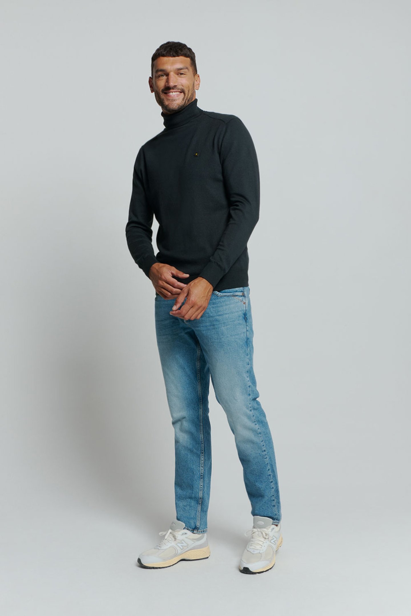PULLOVER ROLLNECK 2 COLOURED MELANGE NAVY 3