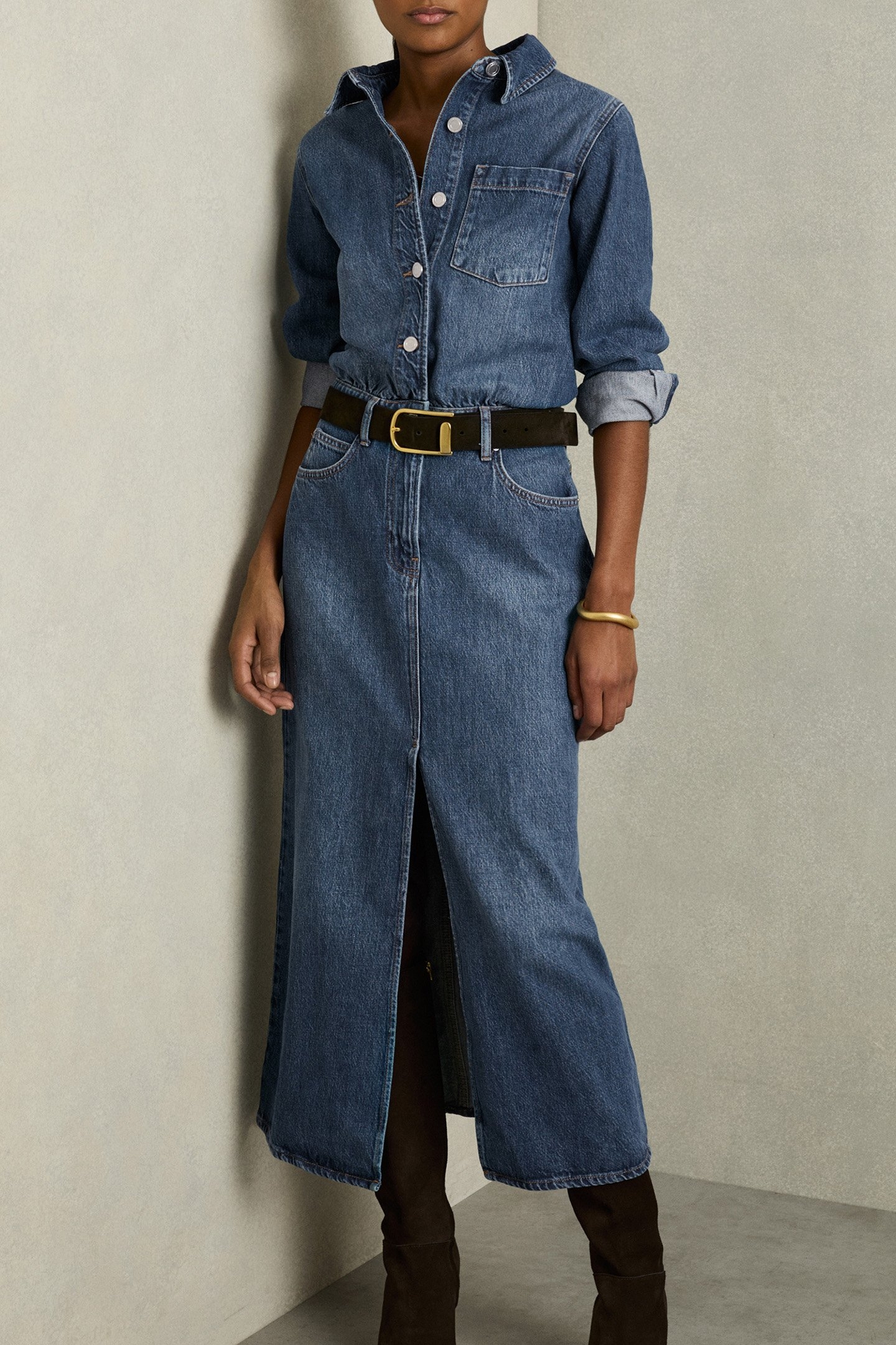 DENIM MIDI DRESS INDIGO 4