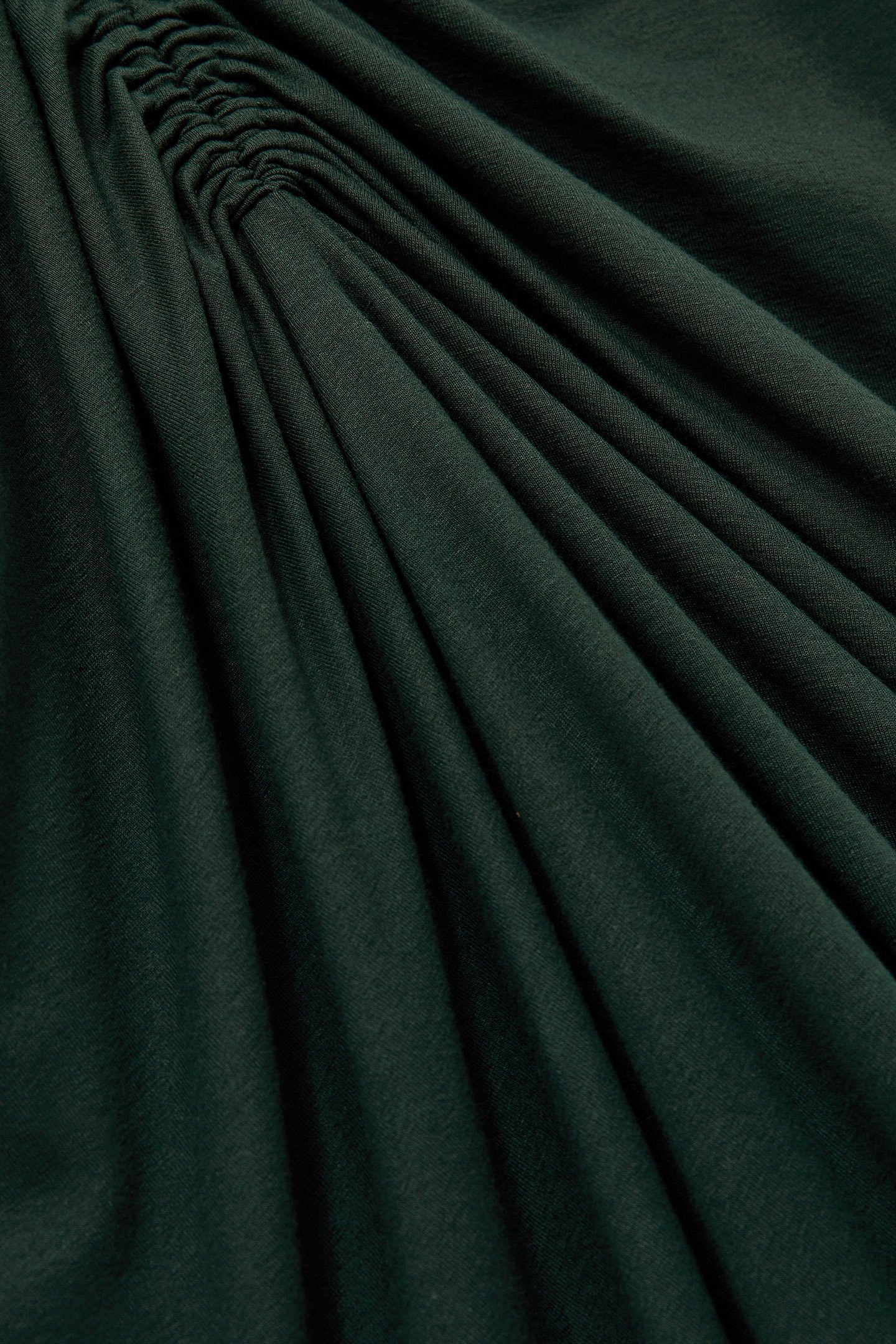 PLAIN RUCHED JERSEY DRESS GREEN 6