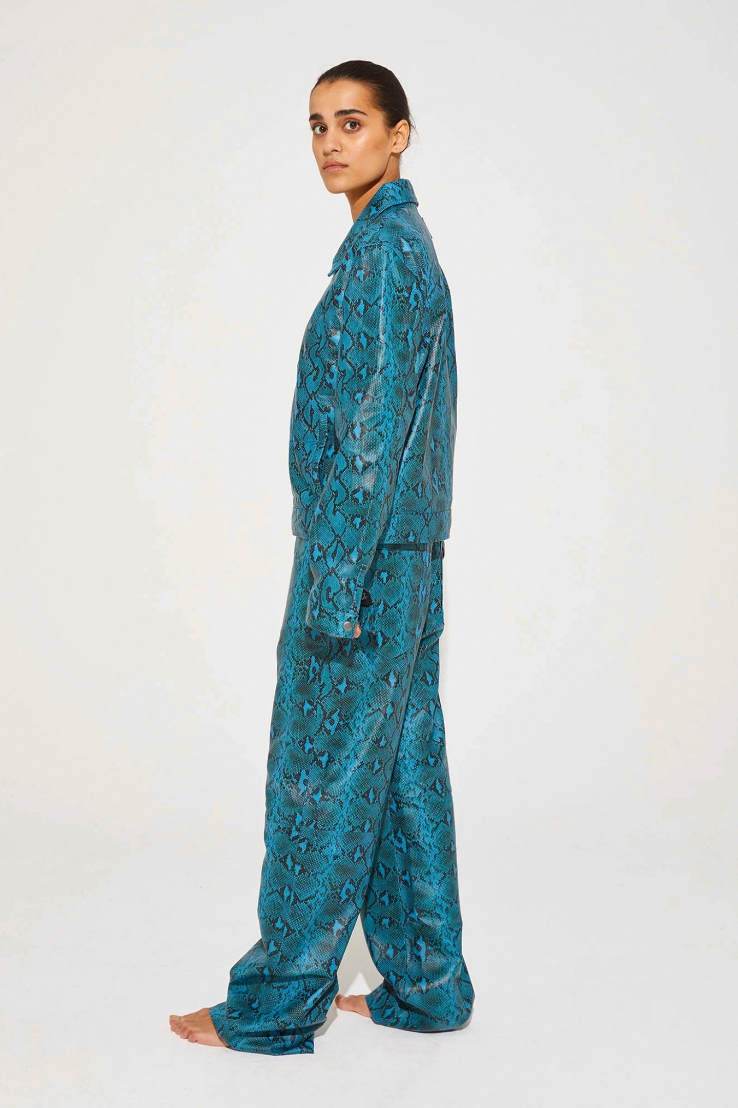 ISOBEL LEATHER TROUSERS BLUE 3