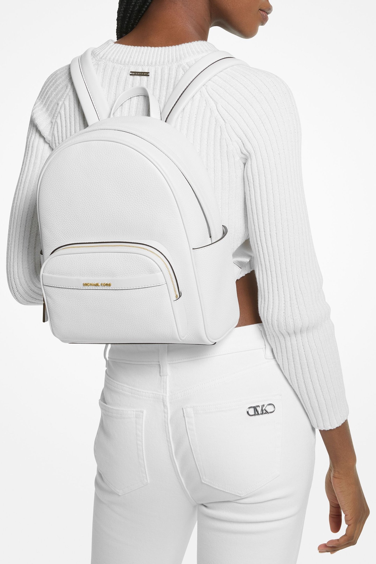 LEATHER BACKPACK IN WHITE 2