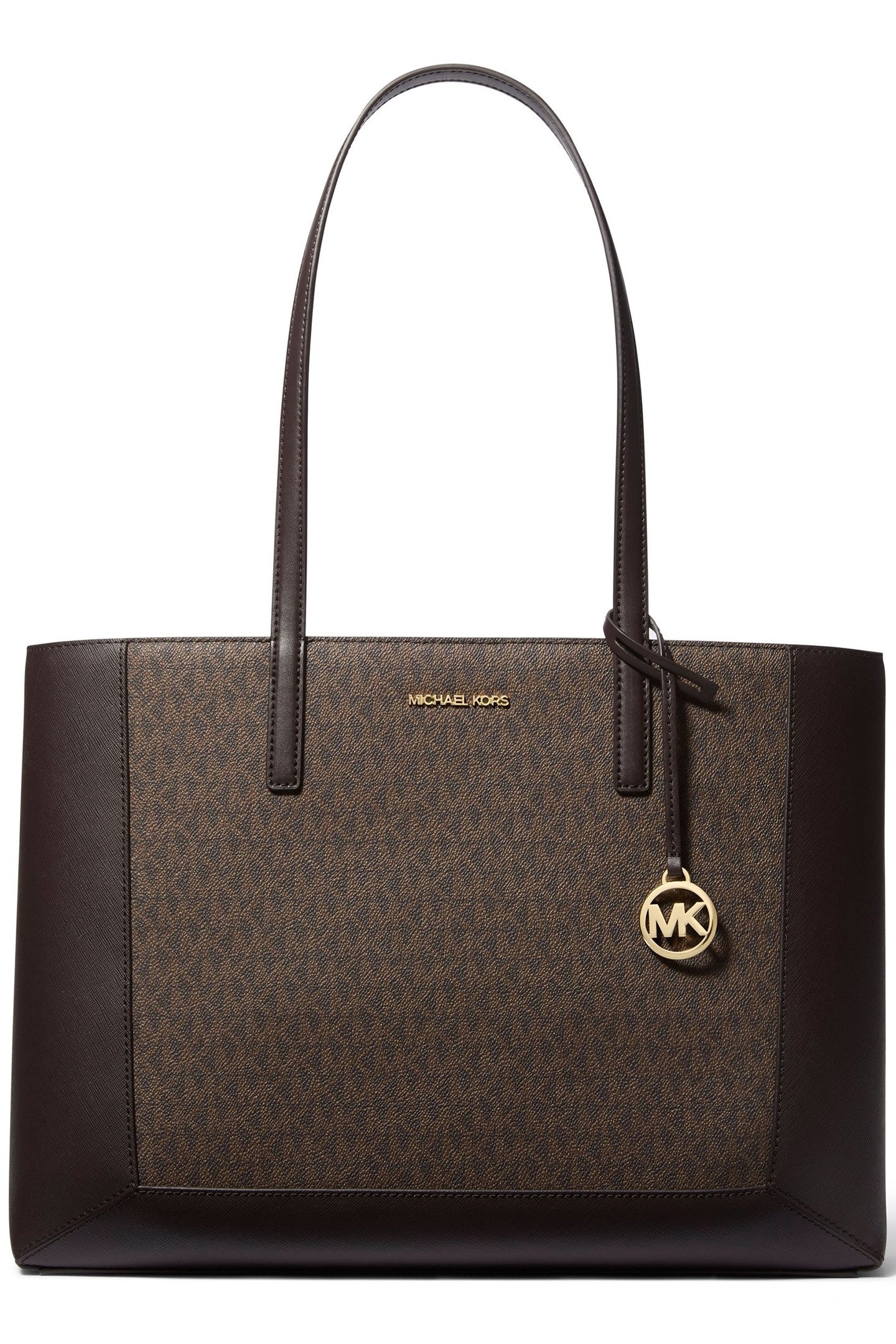 LEATHER EW TOTE BAG IN CHOCOLATE 1