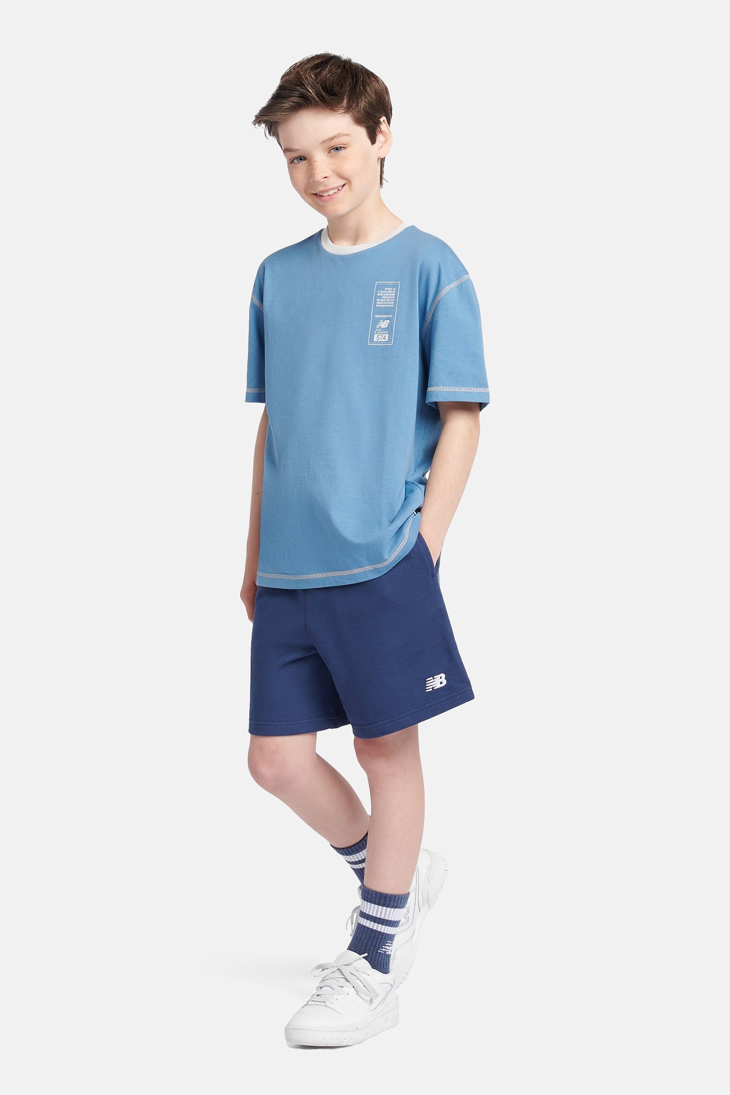 BOYS 574 DIAGRAM TEE HERONBLU 3