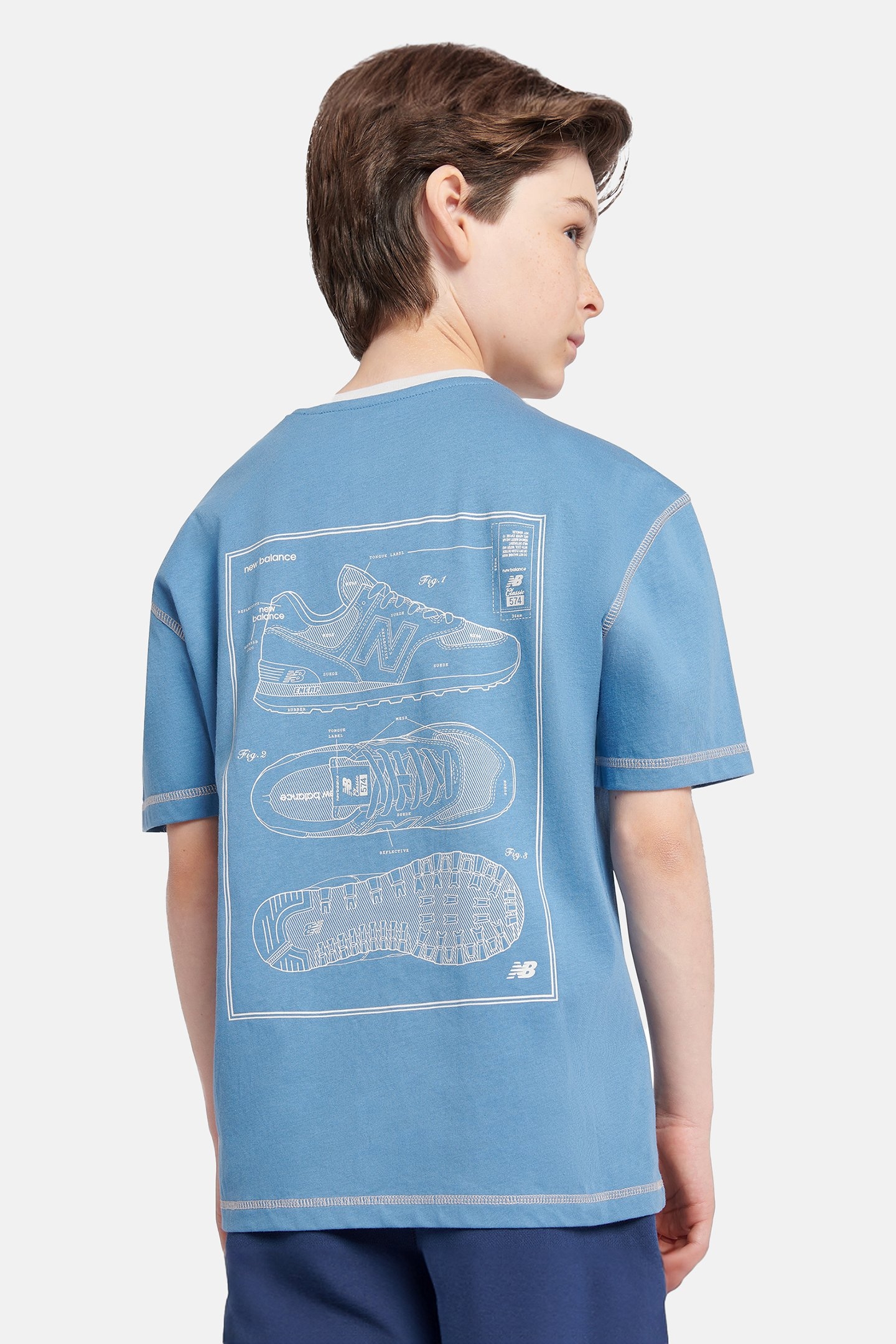 BOYS 574 DIAGRAM TEE HERONBLU 2