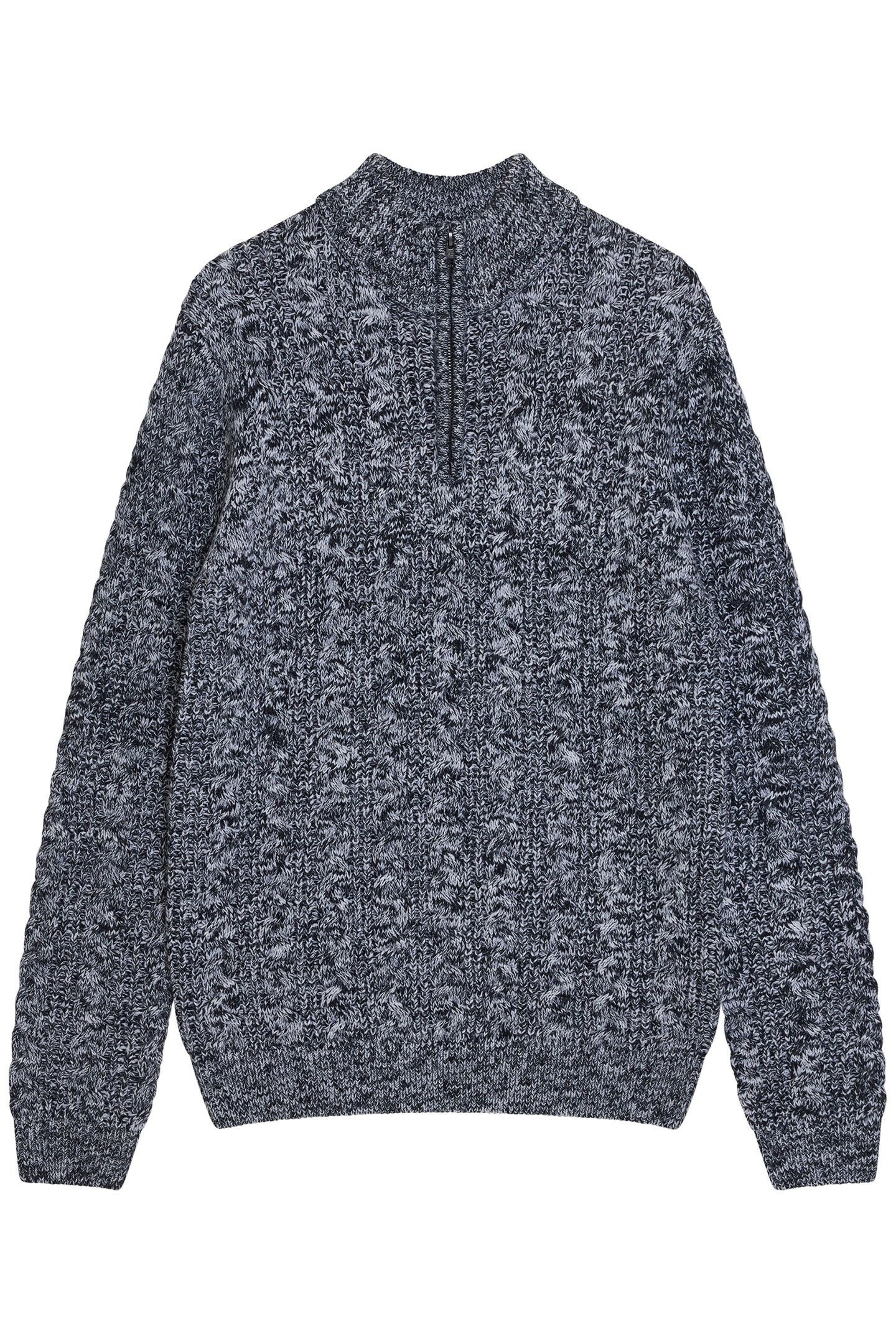 HALF ZIP CABLE TWIST MARINE MEL 1