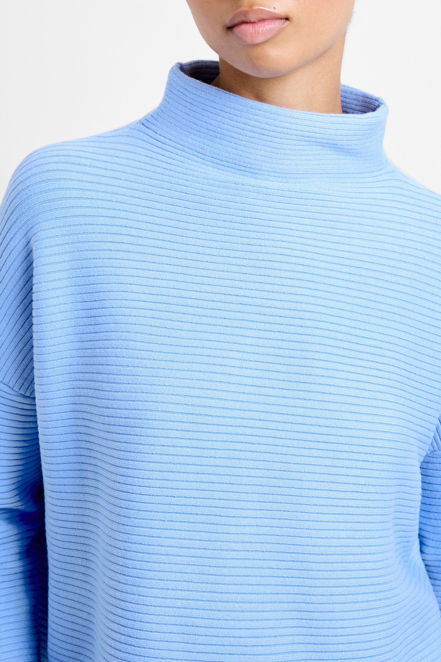 BABYSOFT RIBBED MOCK NECK JUMPER DUSTED BLUE 4